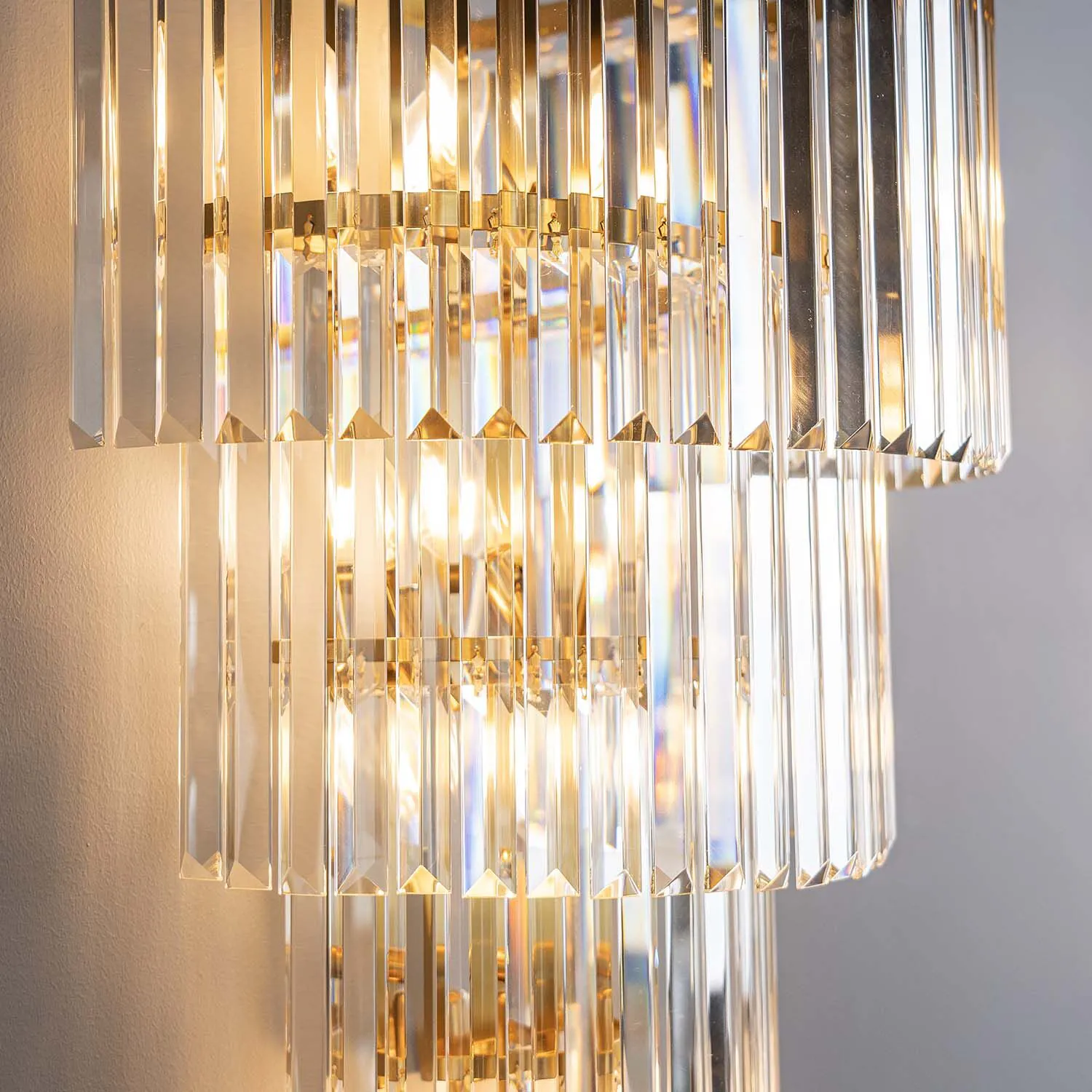 Kristall Vägglampa Valence Guld H80cm