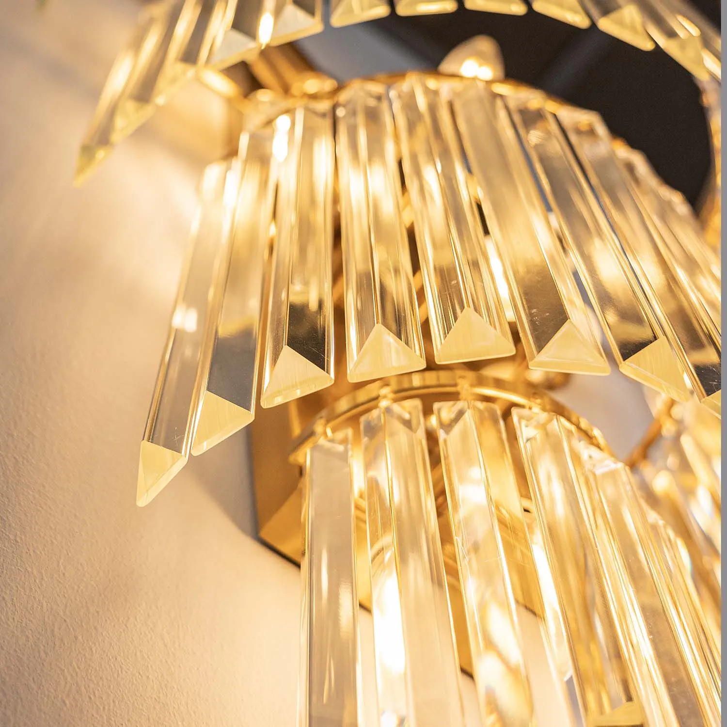 Kristall Vägglampa Valence Guld H80cm