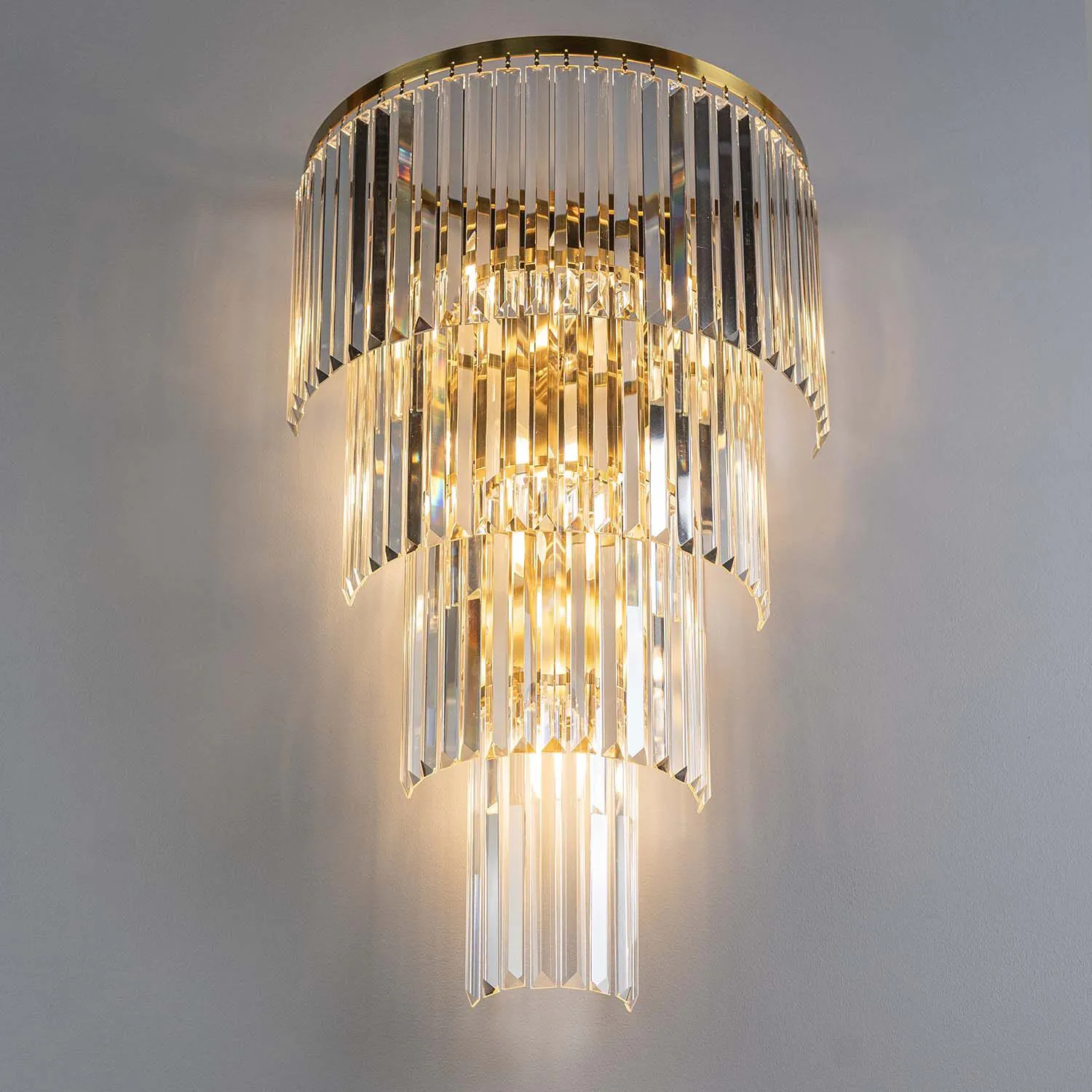 Kristall Vägglampa Valence Guld H80cm