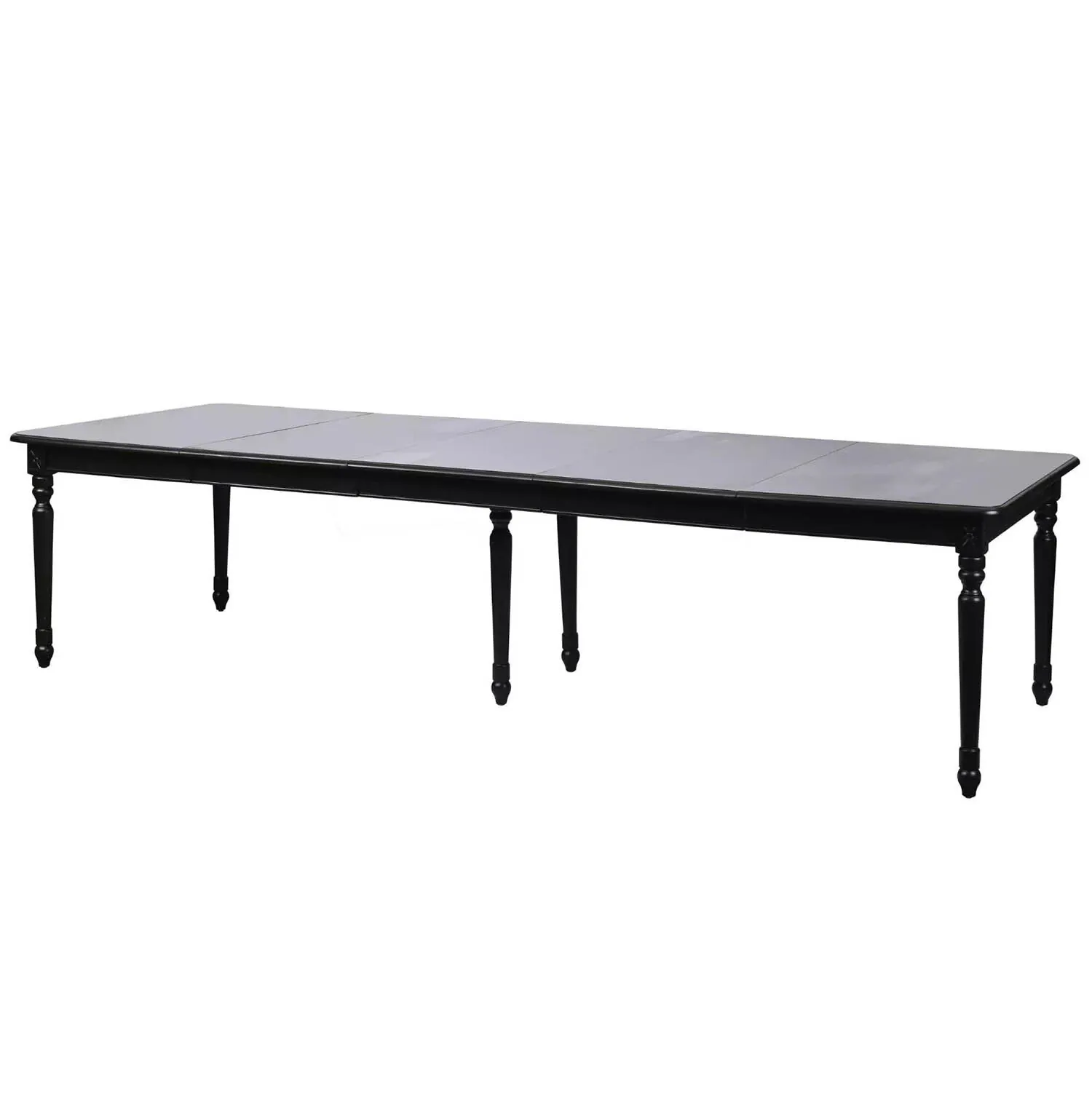 Stort Matsalsbord 320cm Svart Gripsholm Massiv Ek