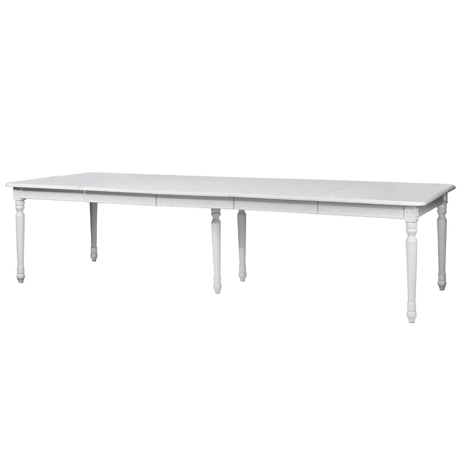 Stort Matsalsbord 320cm Vit Gripsholm Massiv Ek