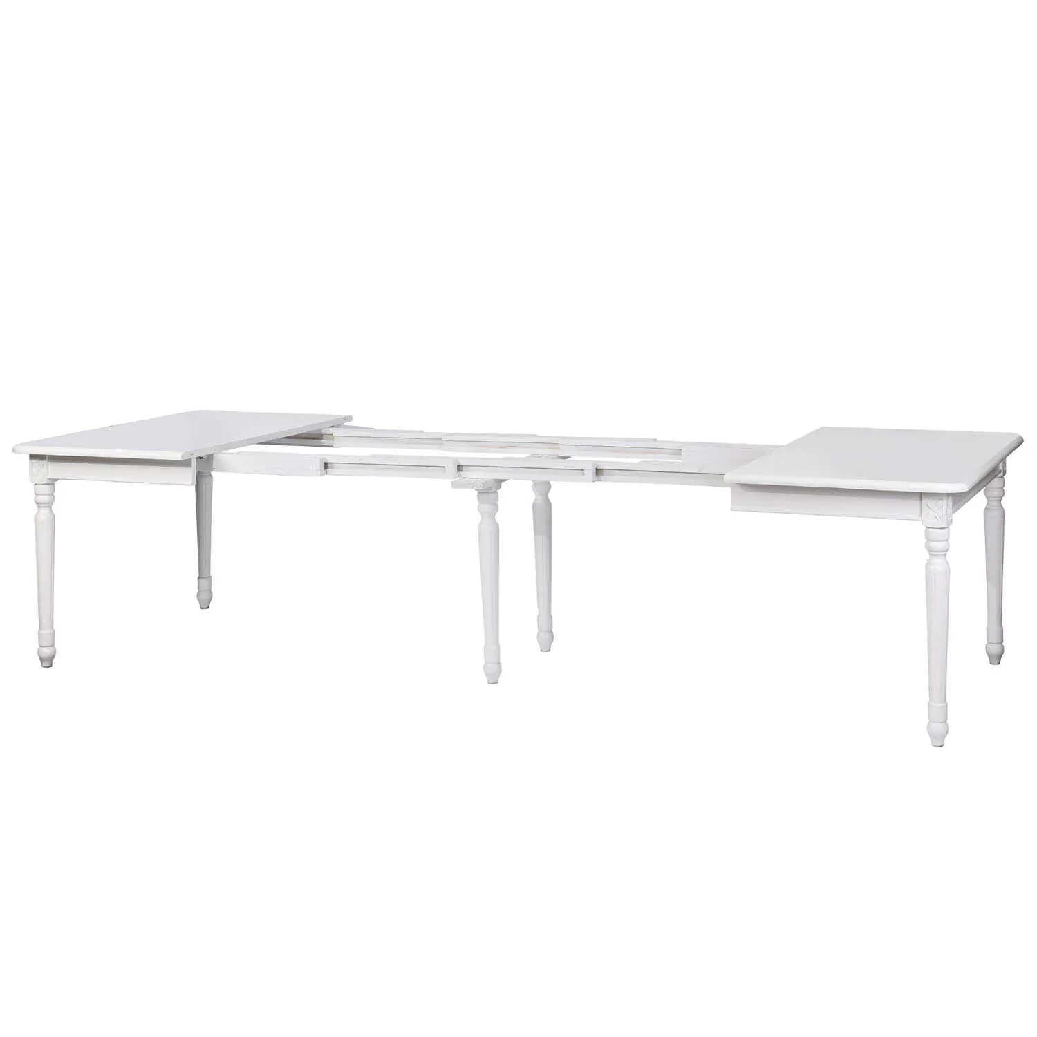 Stort Matsalsbord 320cm Vit Gripsholm Massiv Ek