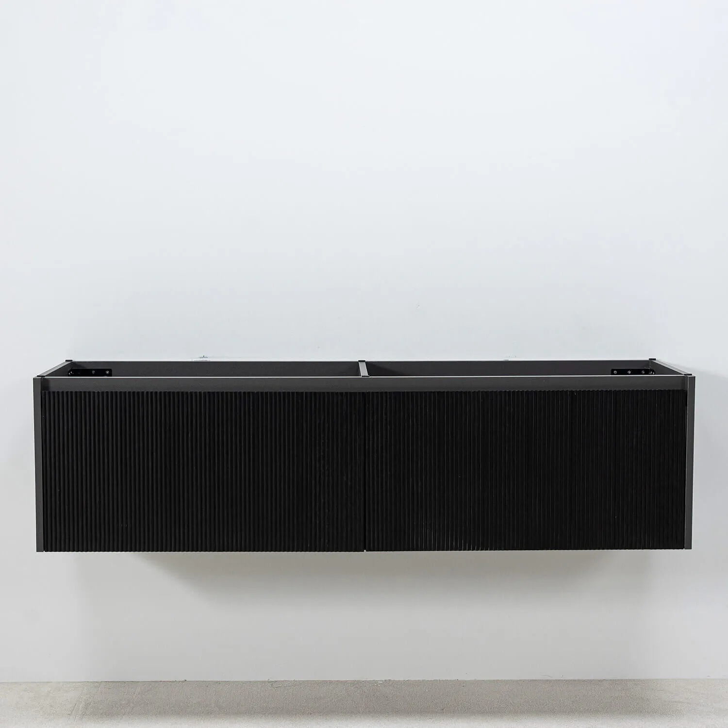 Dubbelkommod Svart 150cm Grå Marmor - Båstad