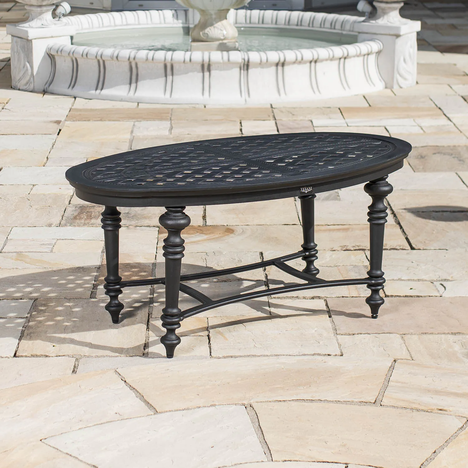 Soffbord Utomhus Svart Aluminium Ovalt Florence 125cm