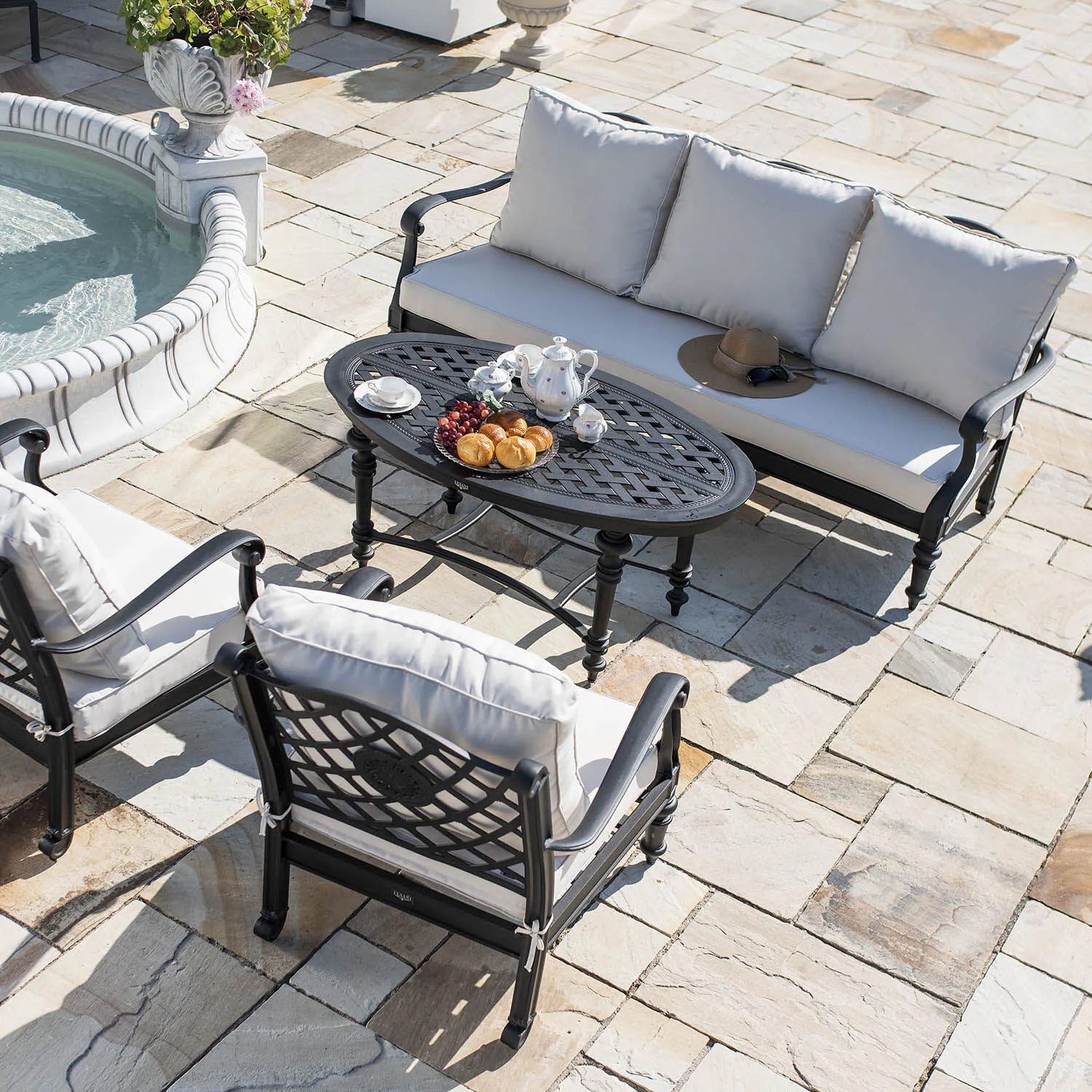 Loungeset Svart Aluminium 5-pers - Florence 