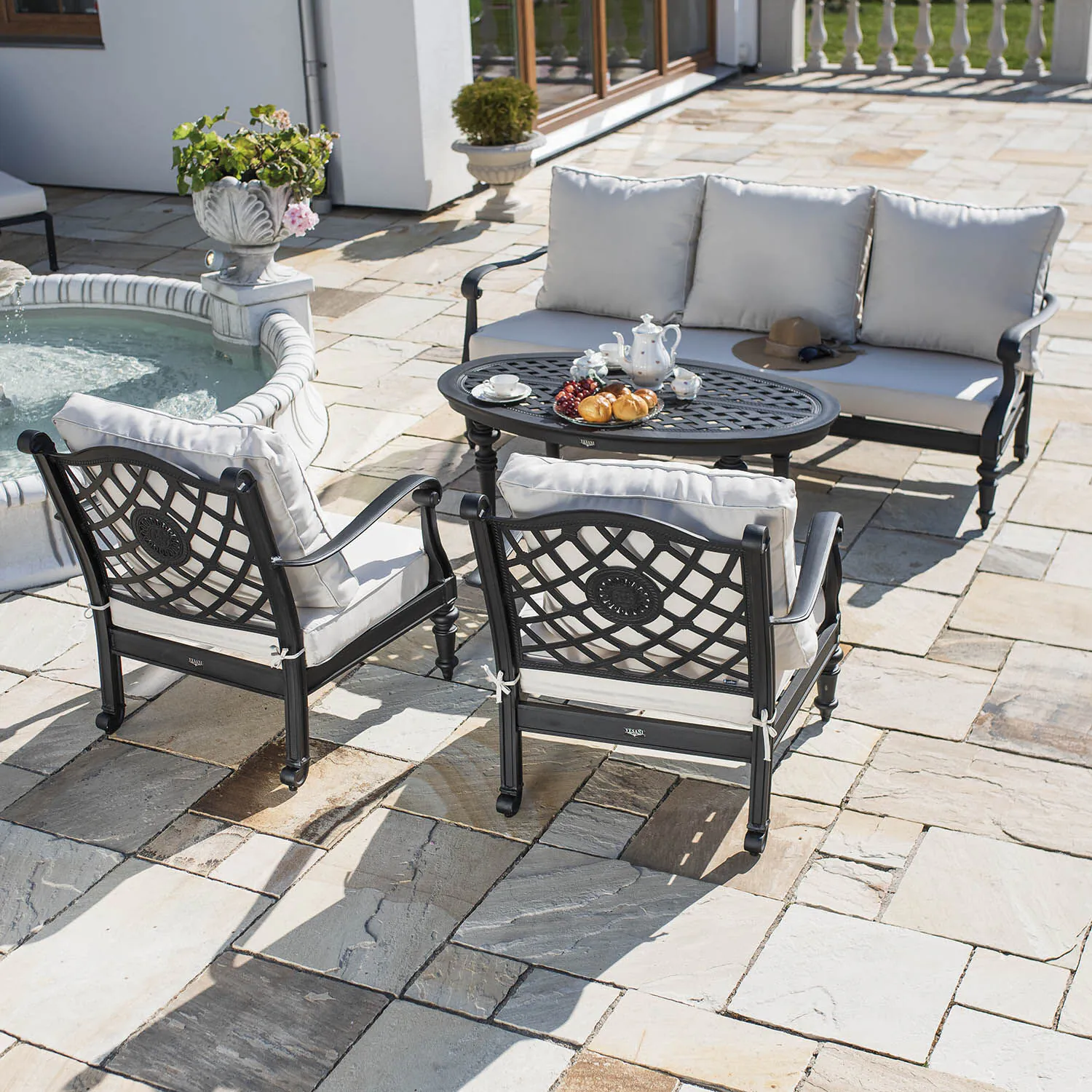 Loungeset Svart Aluminium 5-pers - Florence 