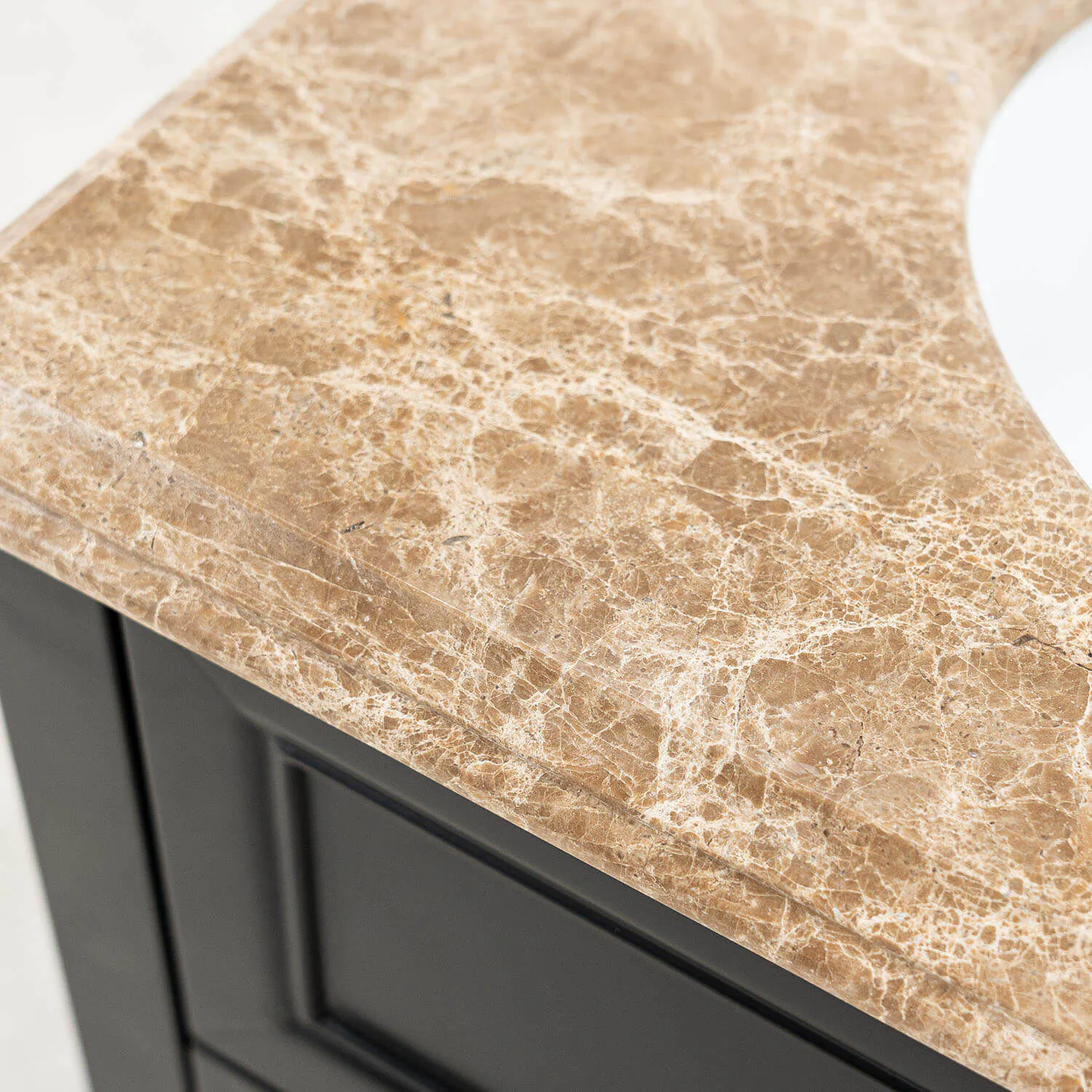 Kommod Badrum 80cm Svart Utah - Beige Marmor