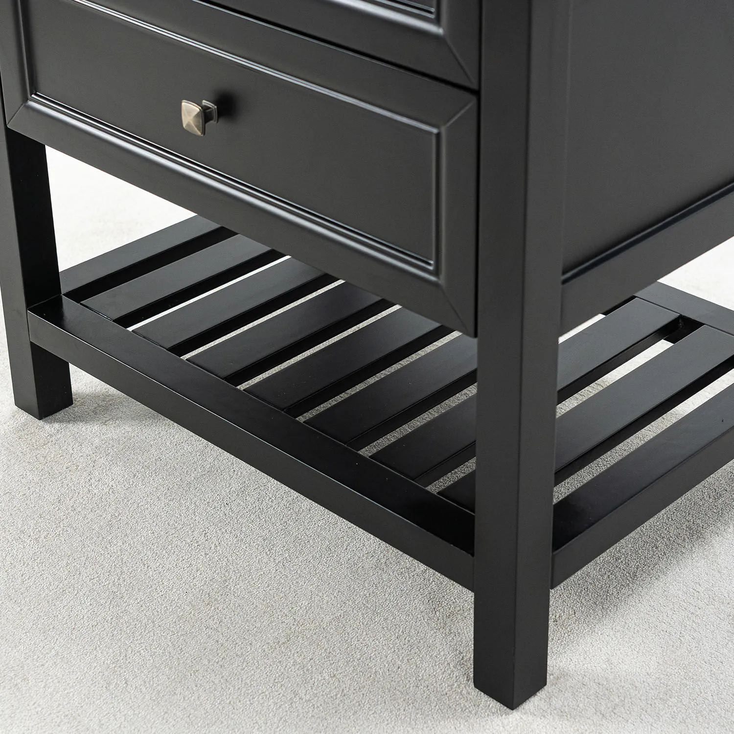 Kommod Badrum 80cm Svart Utah - Vit Marmor