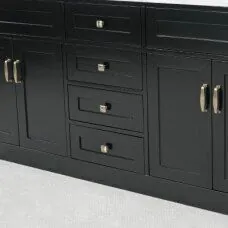 Dubbel Kommod Badrum 160cm Colorado Svart - Vit Marmor