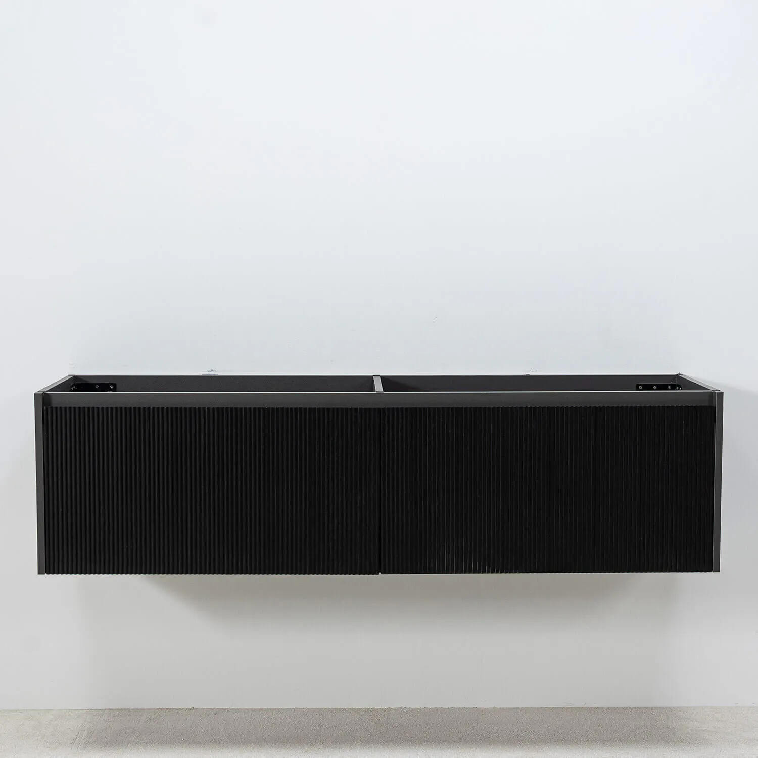 Dubbelkommod Svart 150cm Beige Marmor - Båstad