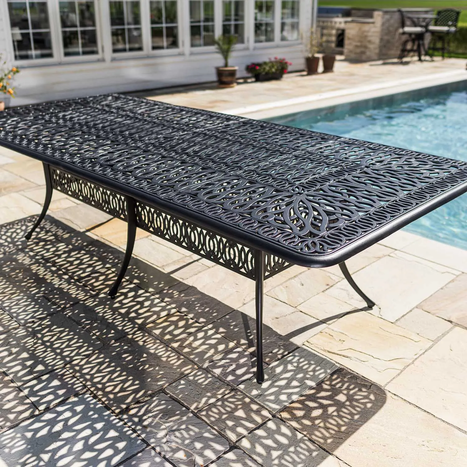 Matbord Utomhus Svart Aluminium Toscana 280cm
