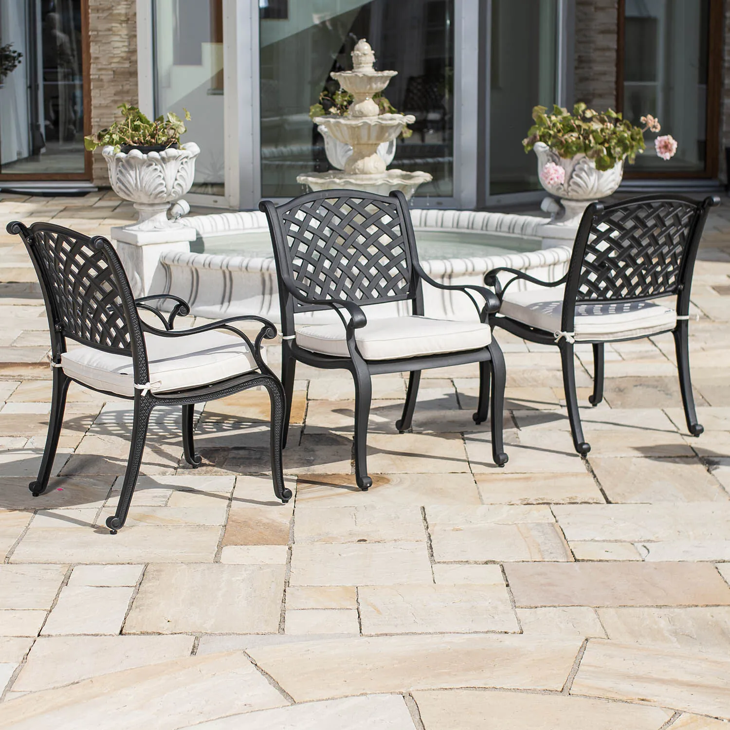 Matstol Utomhus 1-pack Svart Aluminium - Salerno