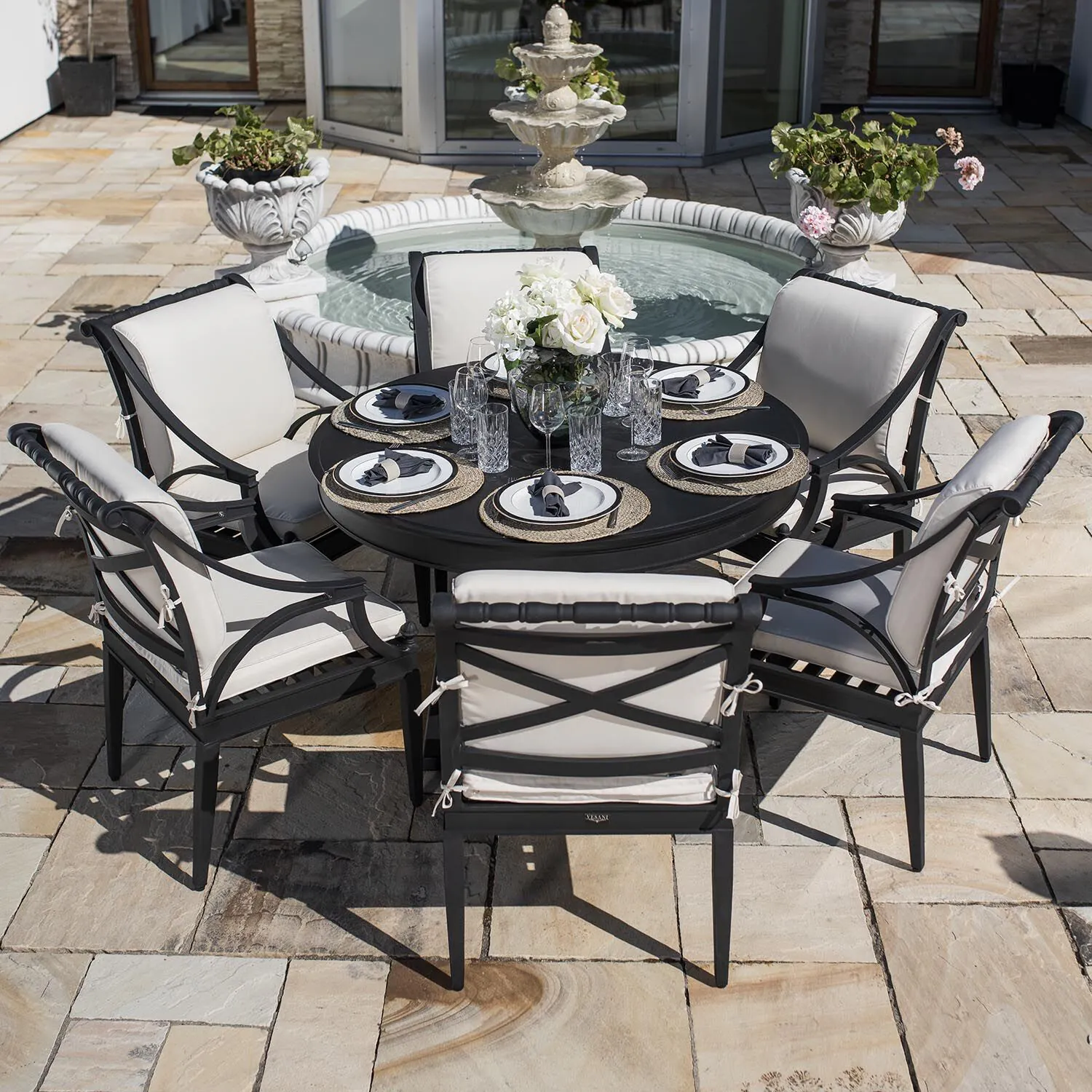 Trädgårdsstol Svart 2-pack Aluminium Amalfi