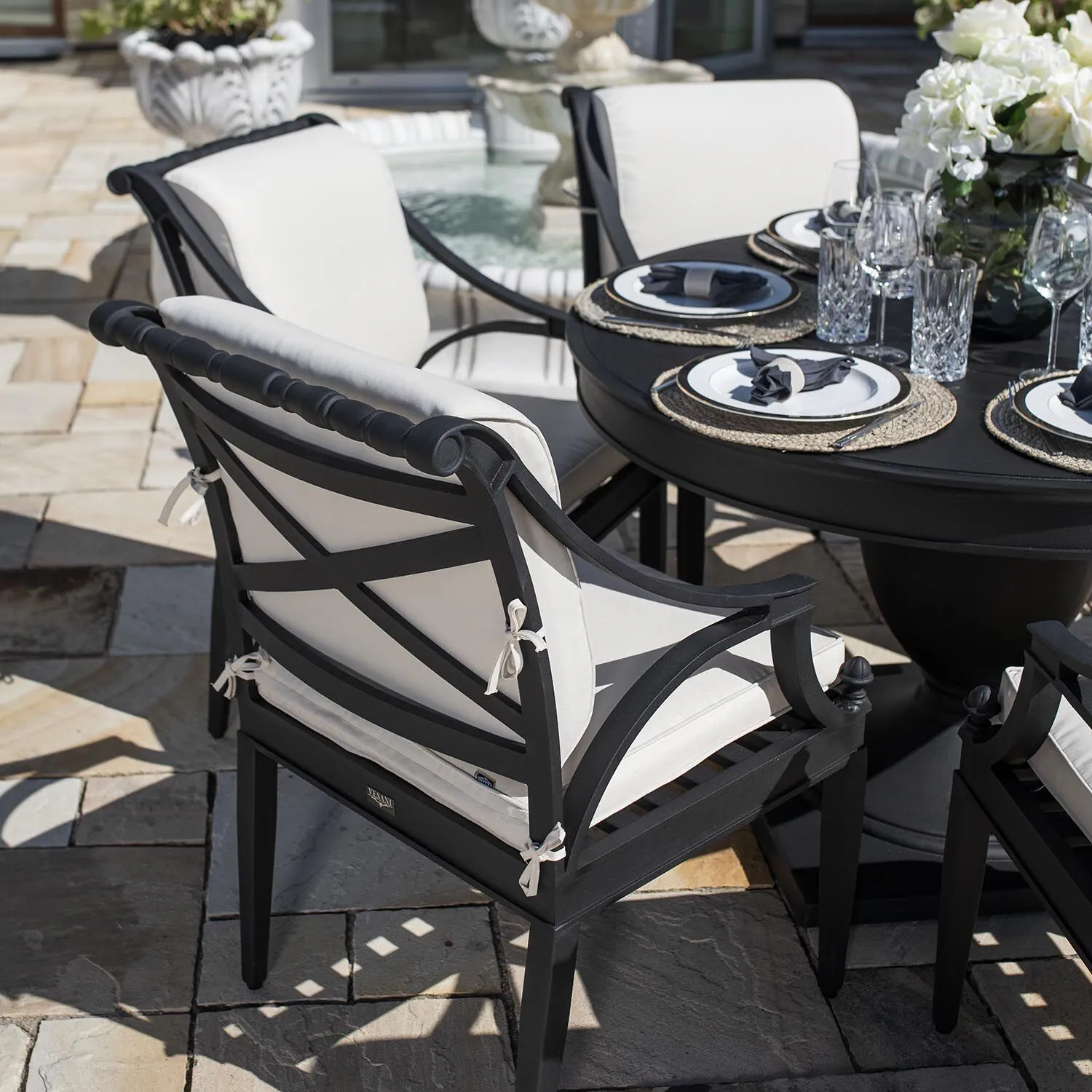 Trädgårdsstol Svart 2-pack Aluminium Amalfi