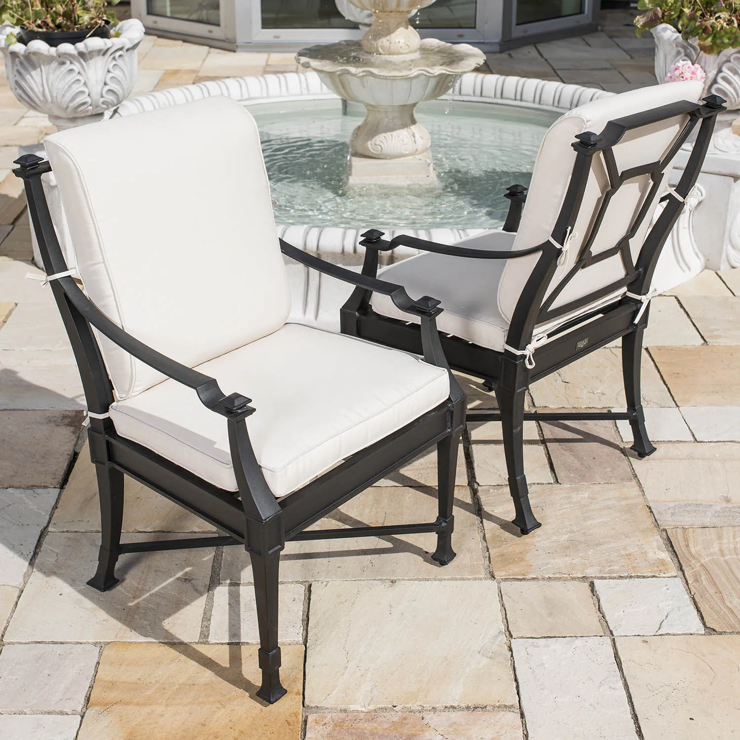 Matstol Utomhus 2-pack Svart Aluminium St Tropez