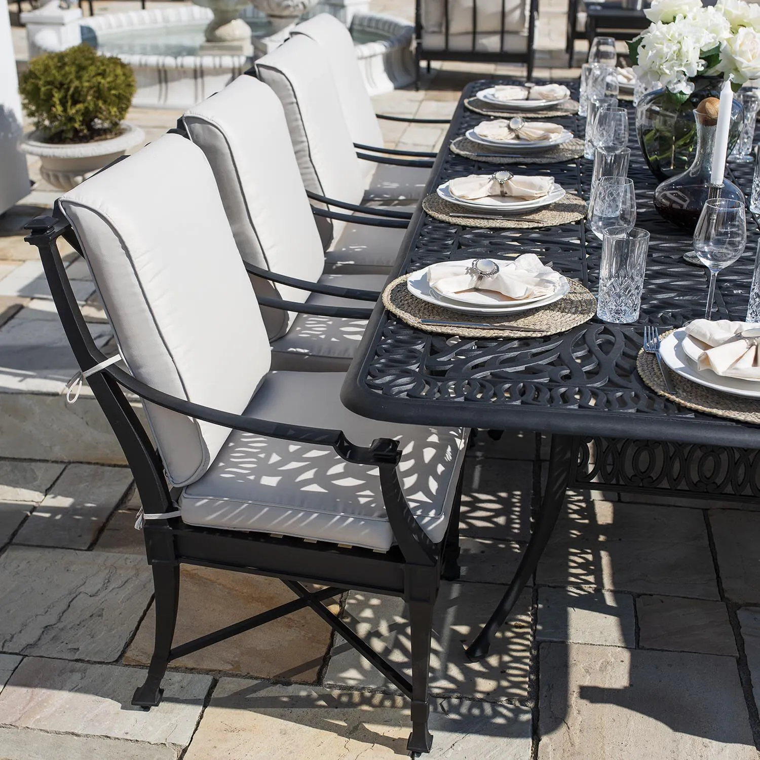 Matstol Utomhus 2-pack Svart Aluminium St Tropez