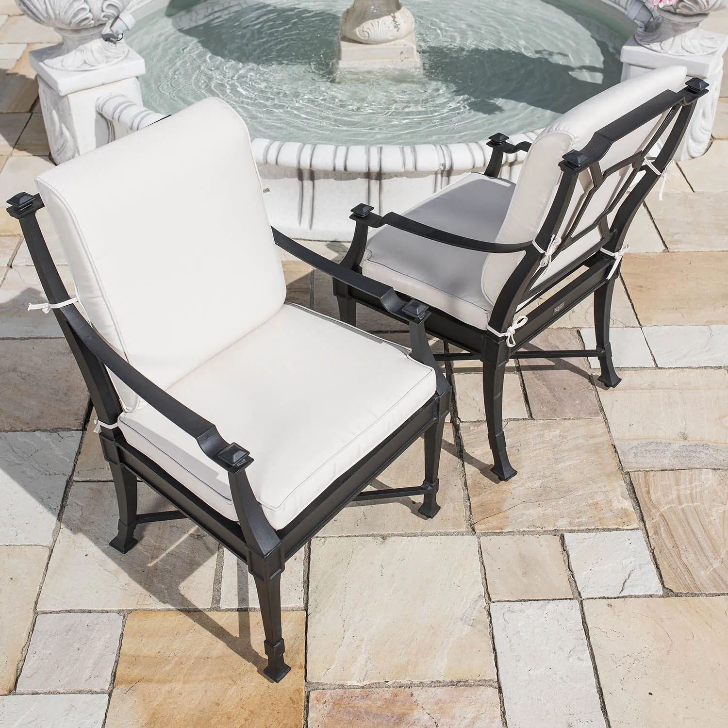 Matstol Utomhus 2-pack Svart Aluminium St Tropez