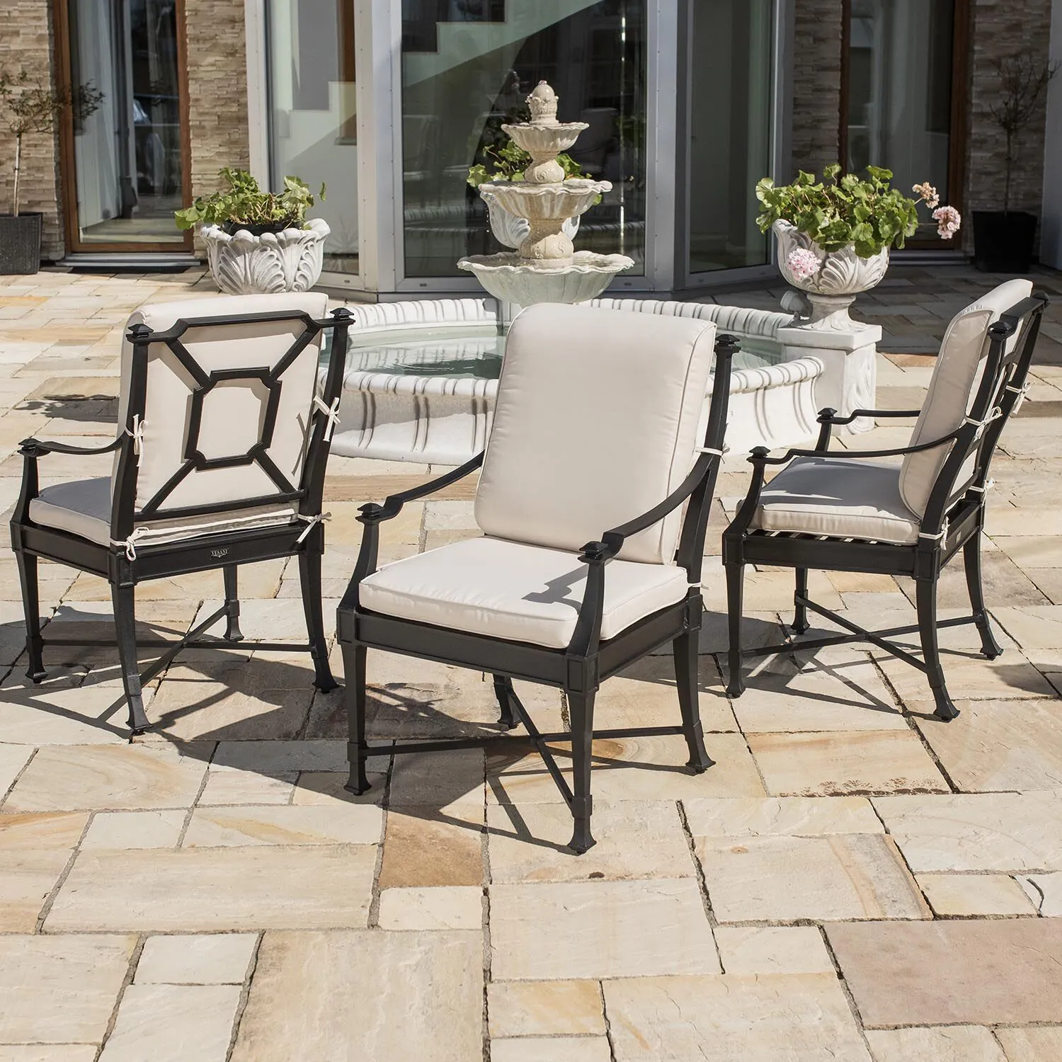 Matstol Utomhus 2-pack Svart Aluminium St Tropez