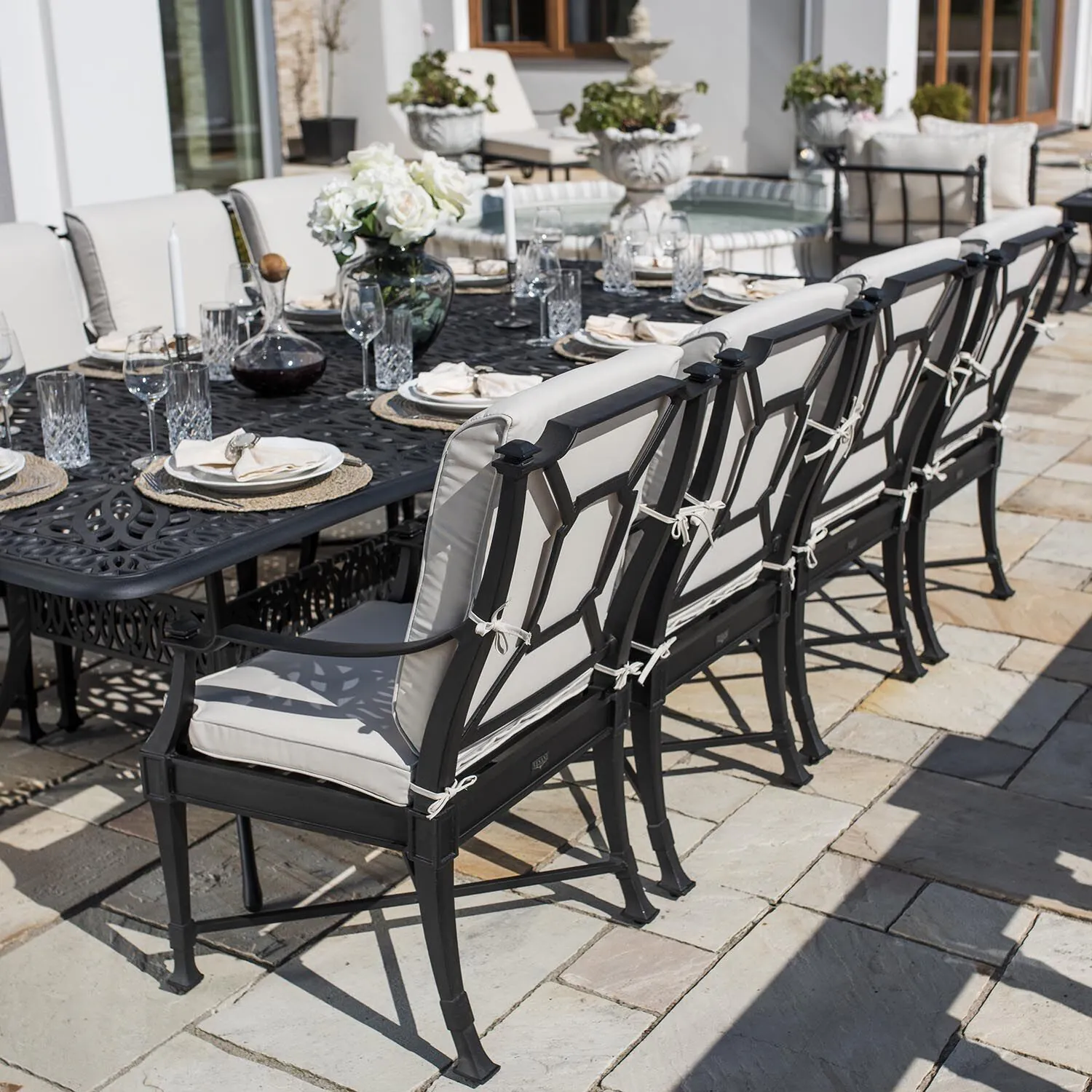 Matstol Utomhus 2-pack Svart Aluminium St Tropez