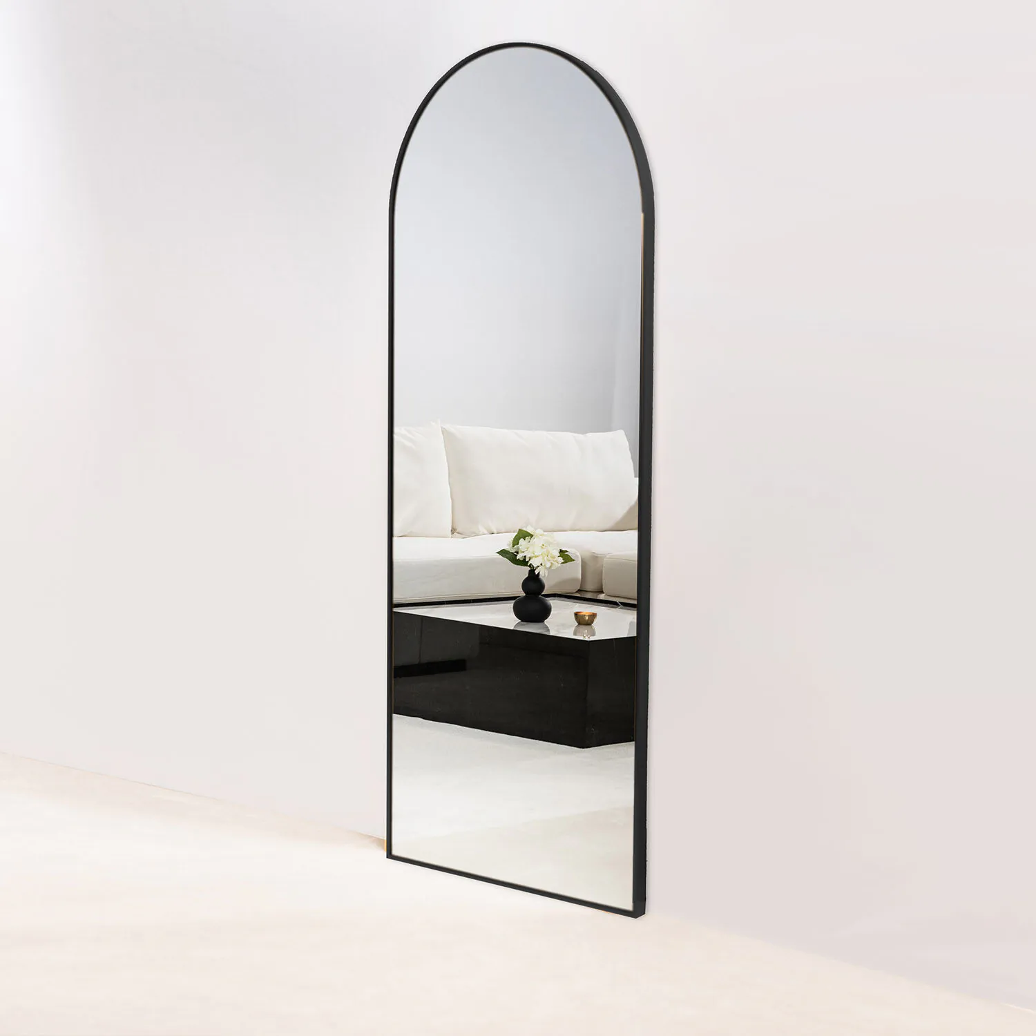 70x170 Helkroppsspegel Valvformad Svart Ram – Archie