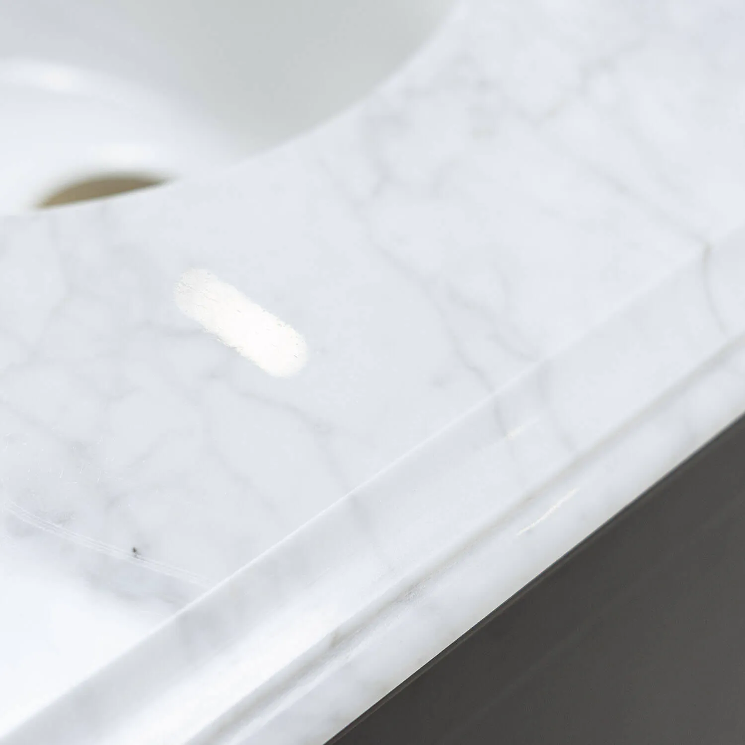 Kommod Badrum 60cm Svart Utah - Vit Marmor