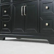 Kommod Badrum 120cm Wyoming Svart - Vit Marmor