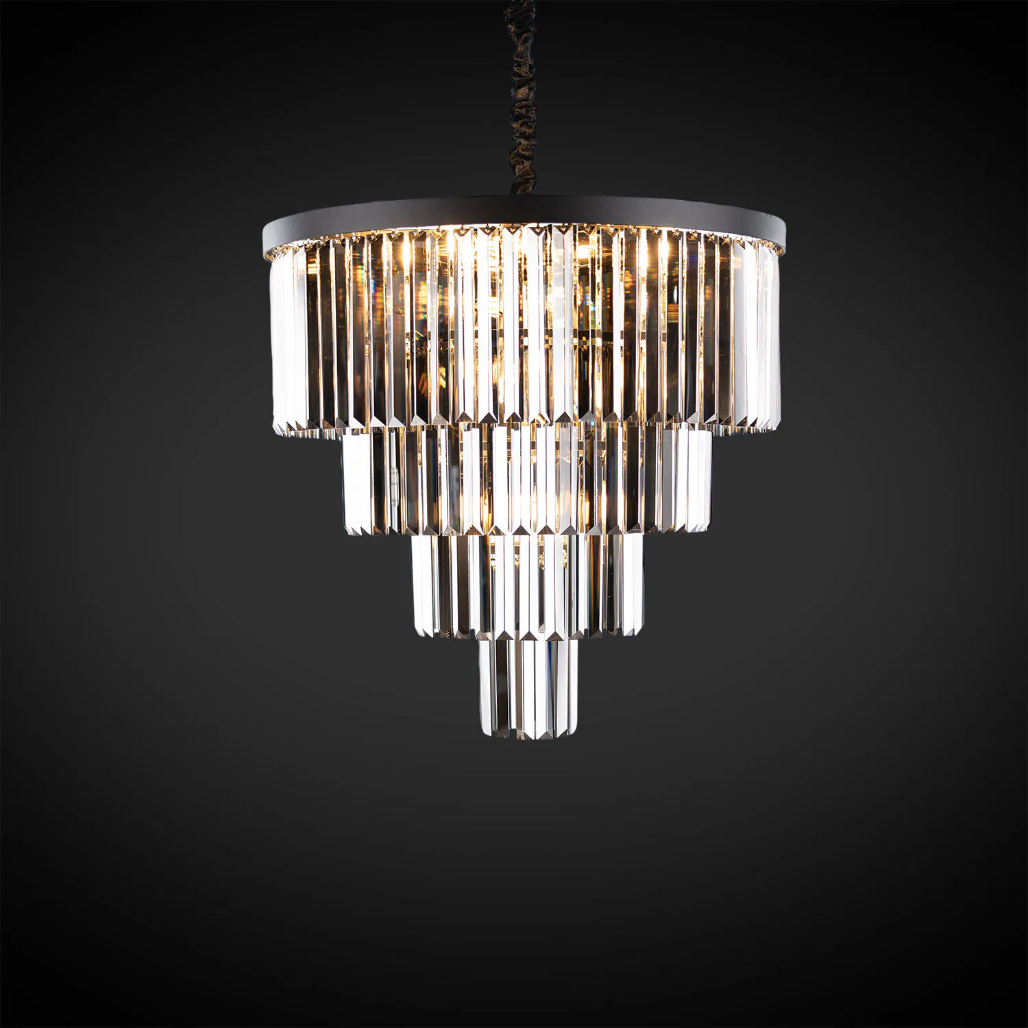 Kristallkrona Florence Svart Smoky Ø 60cm