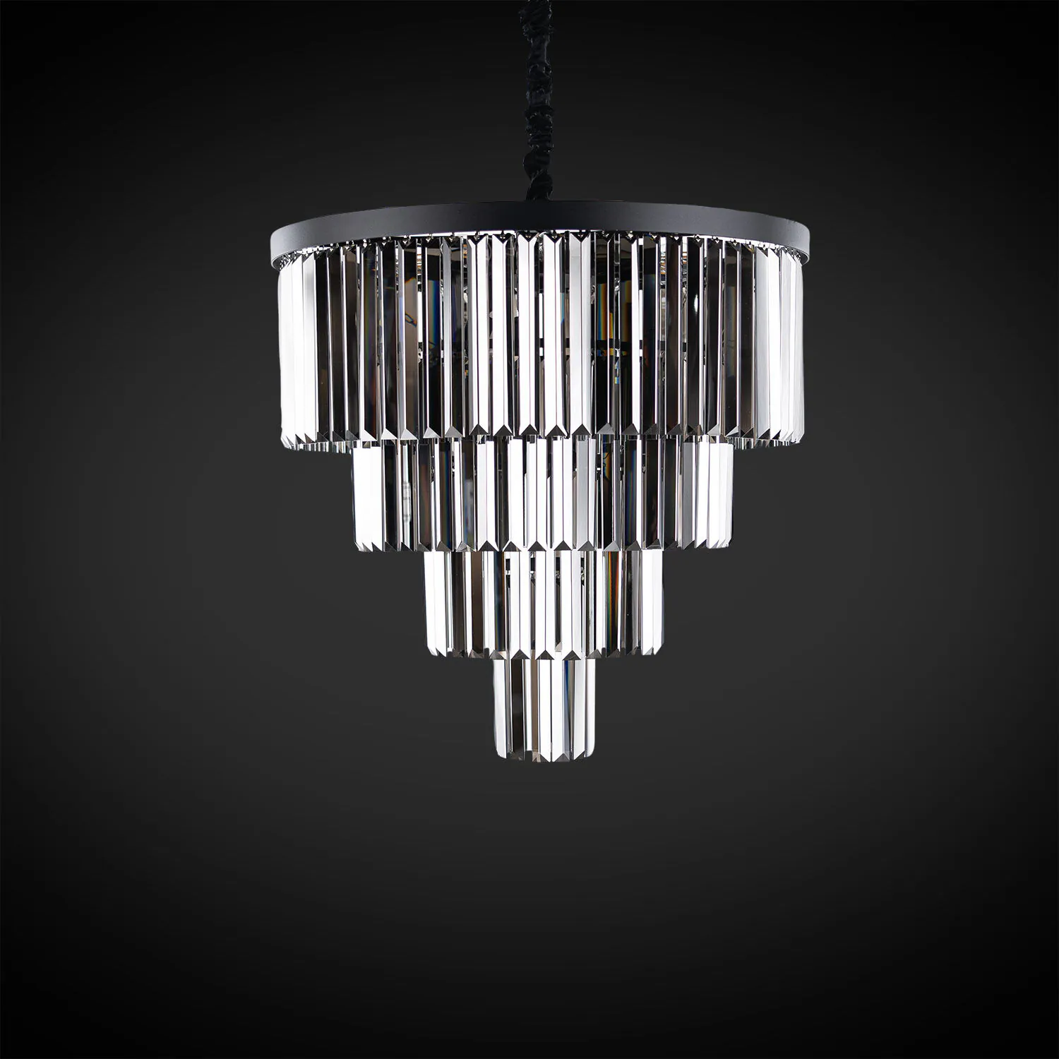 Kristallkrona Florence Svart Smoky Ø 60cm