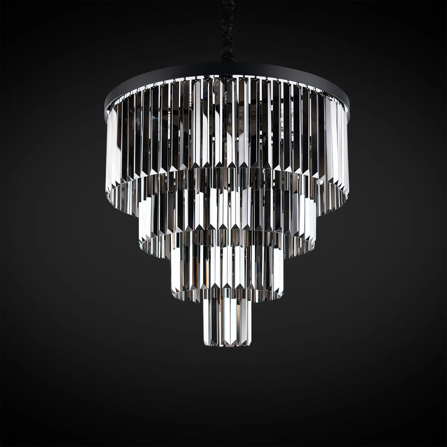 Kristallkrona Florence Svart Smoky Ø 60cm