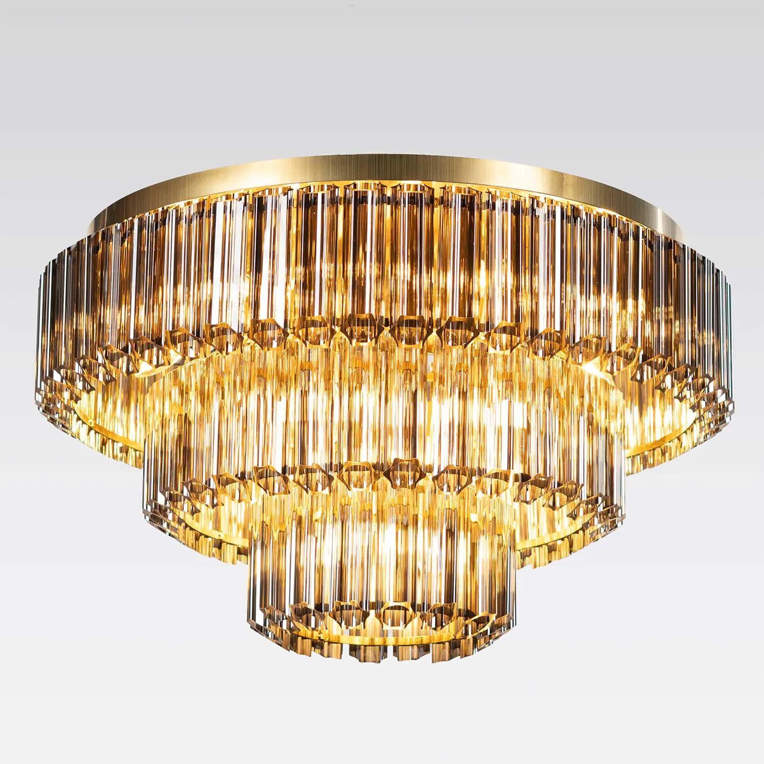 Kristallplafond 80cm Svart/Mässing - Verona