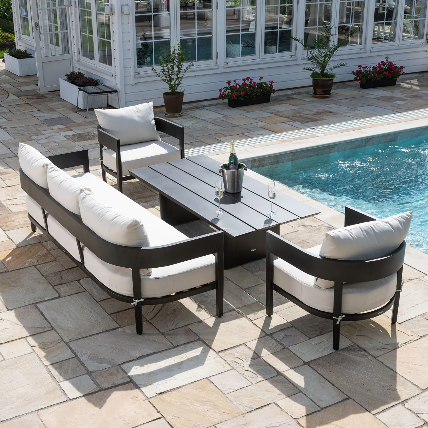 Loungegrupp Utomhus 5-Pers Aluminium - Ibiza