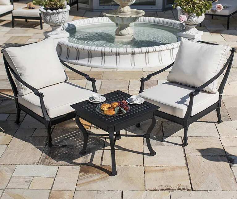 Loungeset Svart Aluminium 2-pers - St Tropez