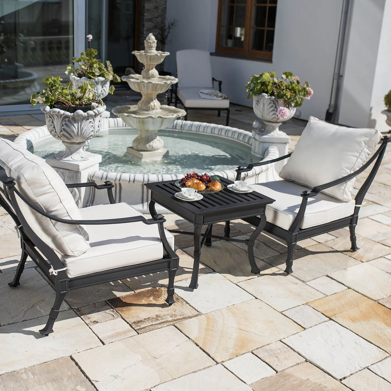 Loungeset Svart Aluminium 2-pers - St Tropez