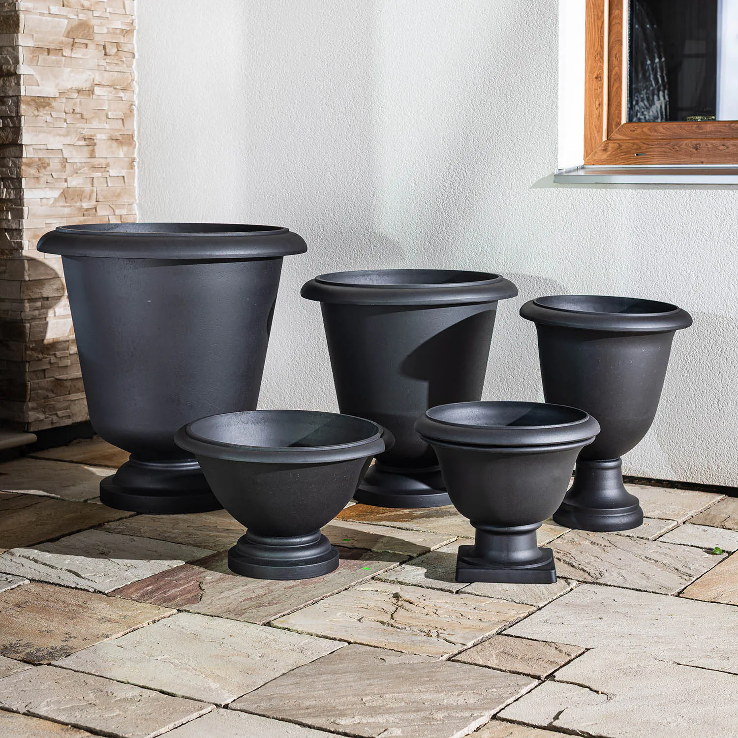 Svart Kruka Utomhus 41x36cm - Gianna