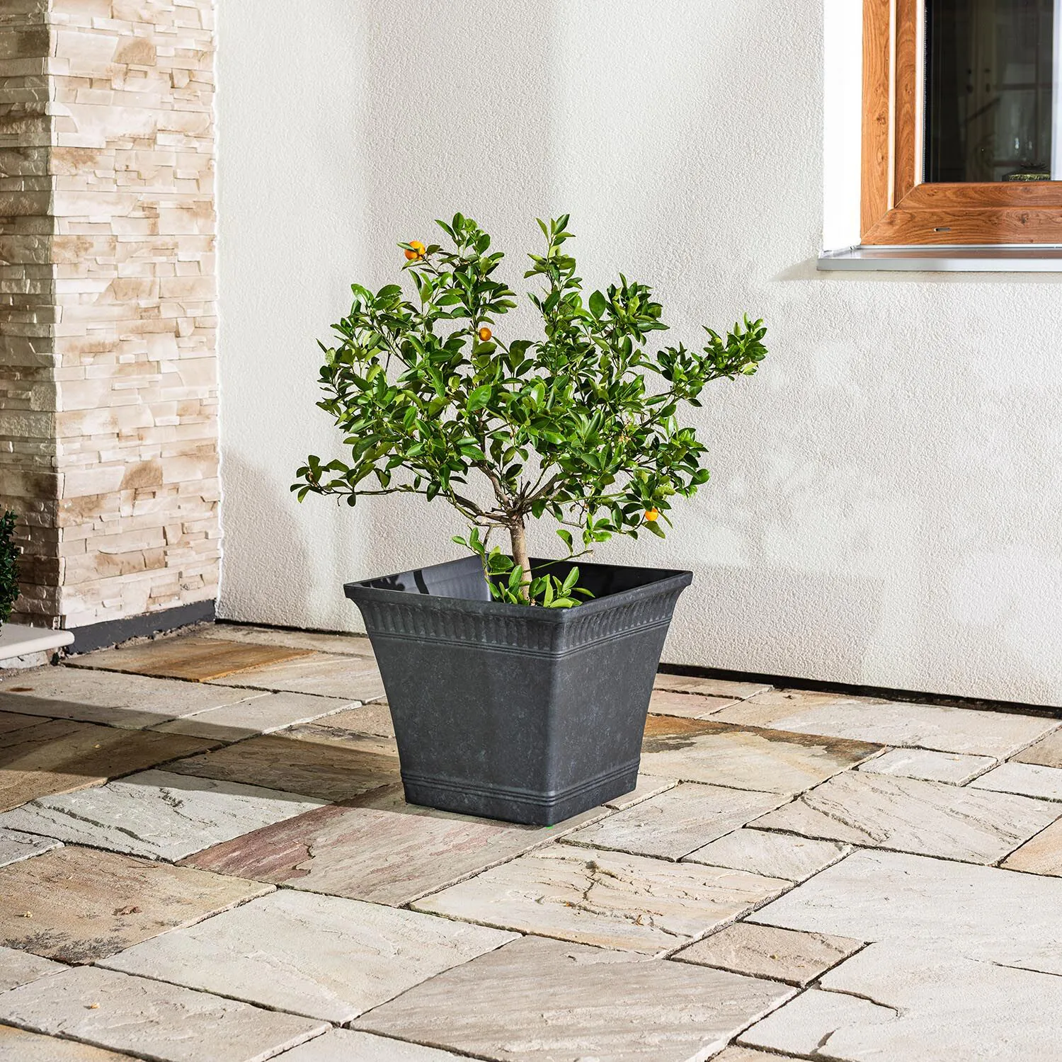 Svart Kruka Utomhus 42x36cm - Hera