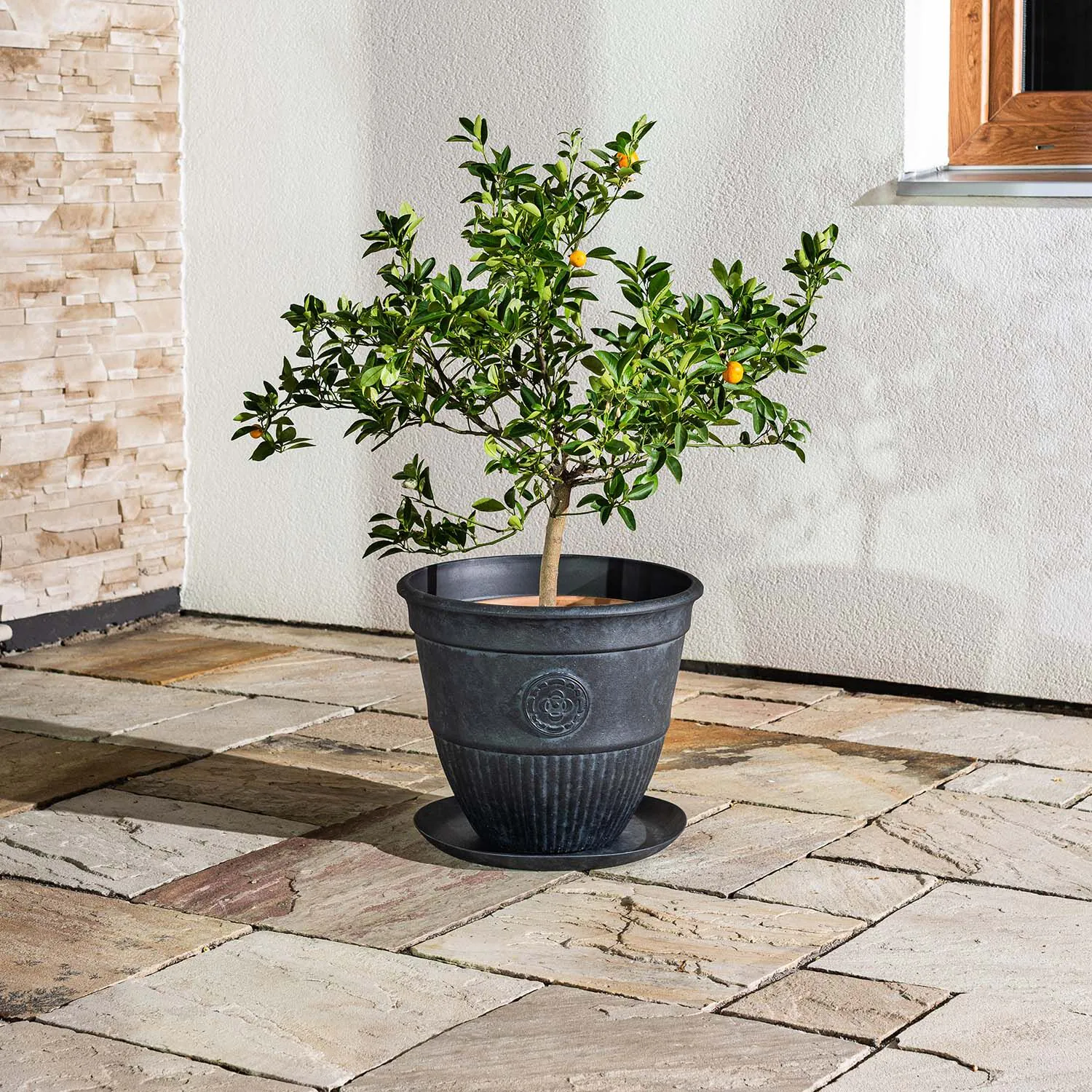 Svart Kruka Utomhus 41x35cm - Antonella