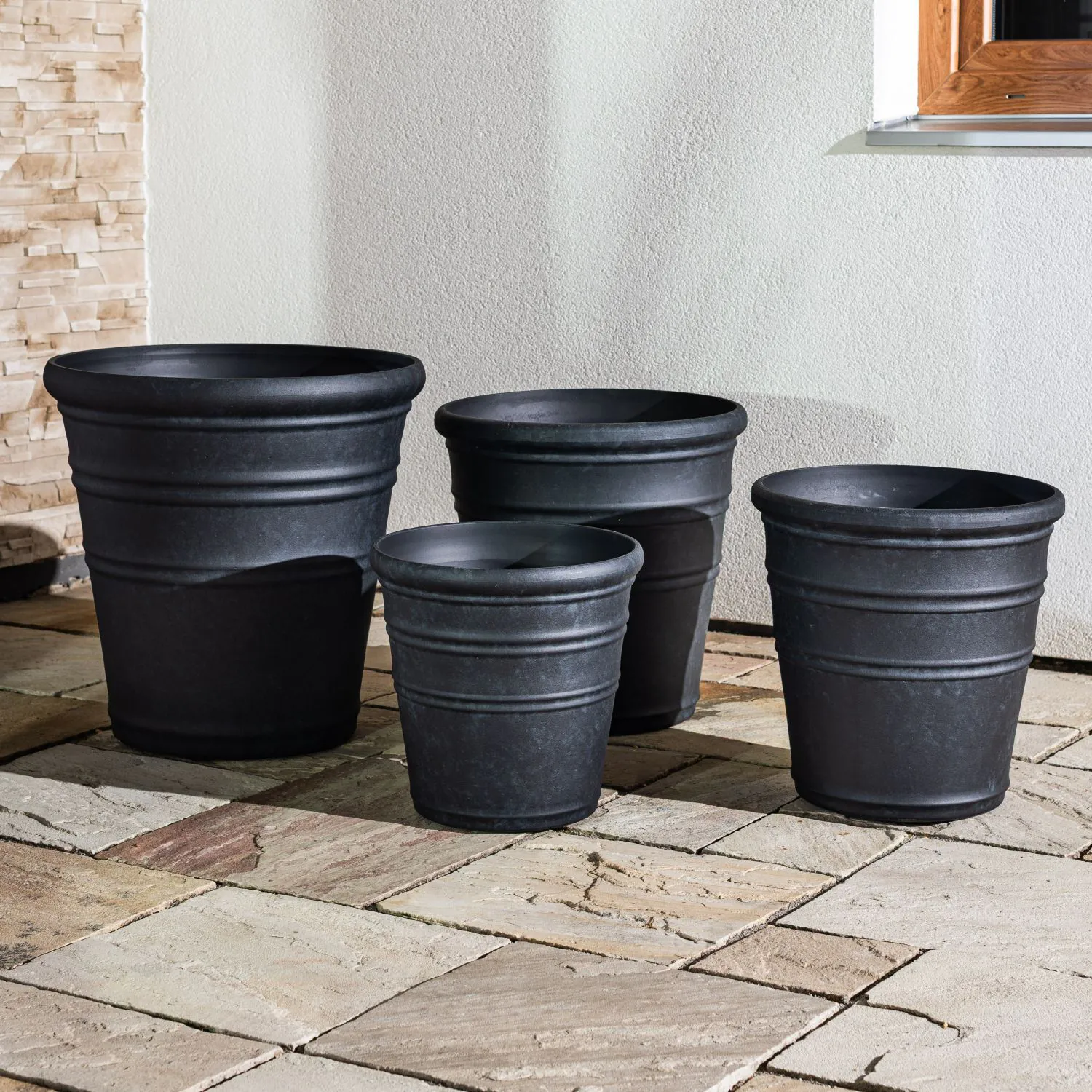 Svart Kruka Utomhus 54x55cm - Flavia