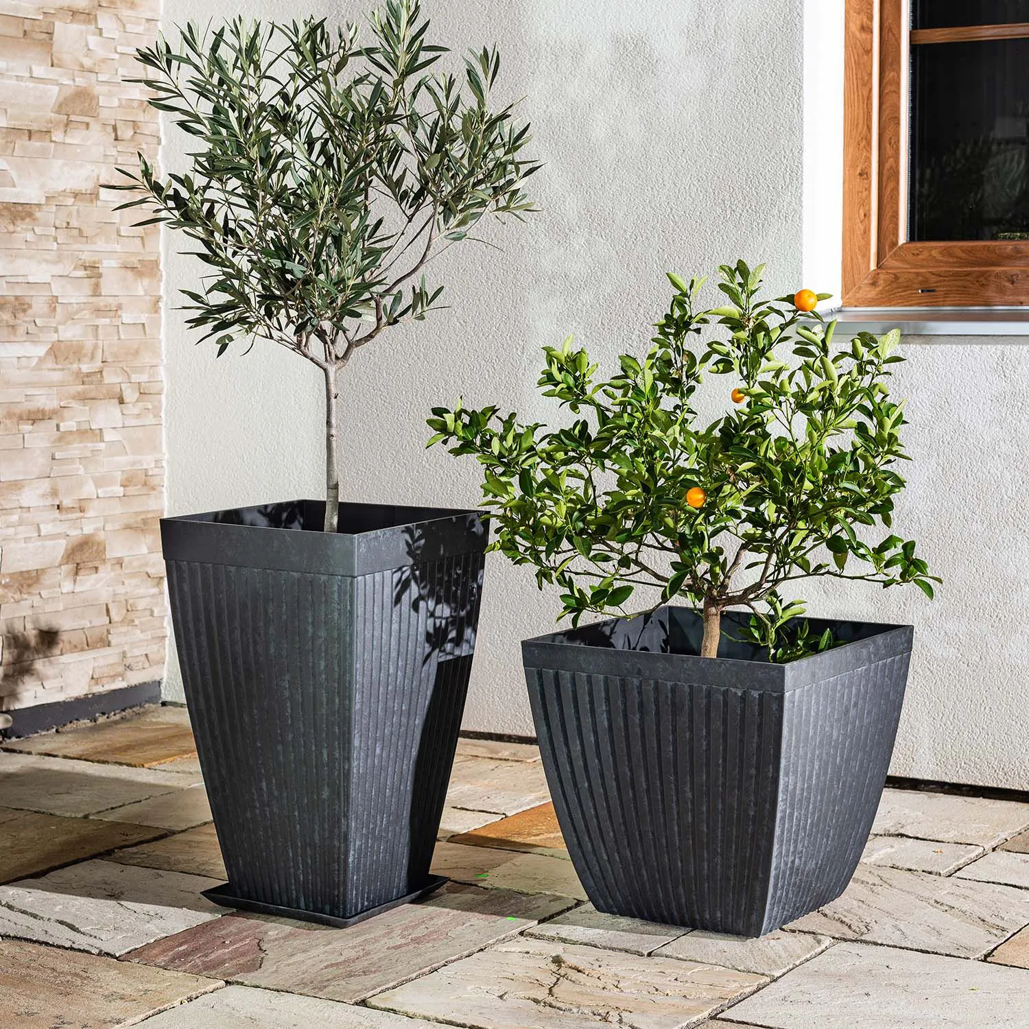 Svart Kruka Utomhus 43x42cm - Luisa
