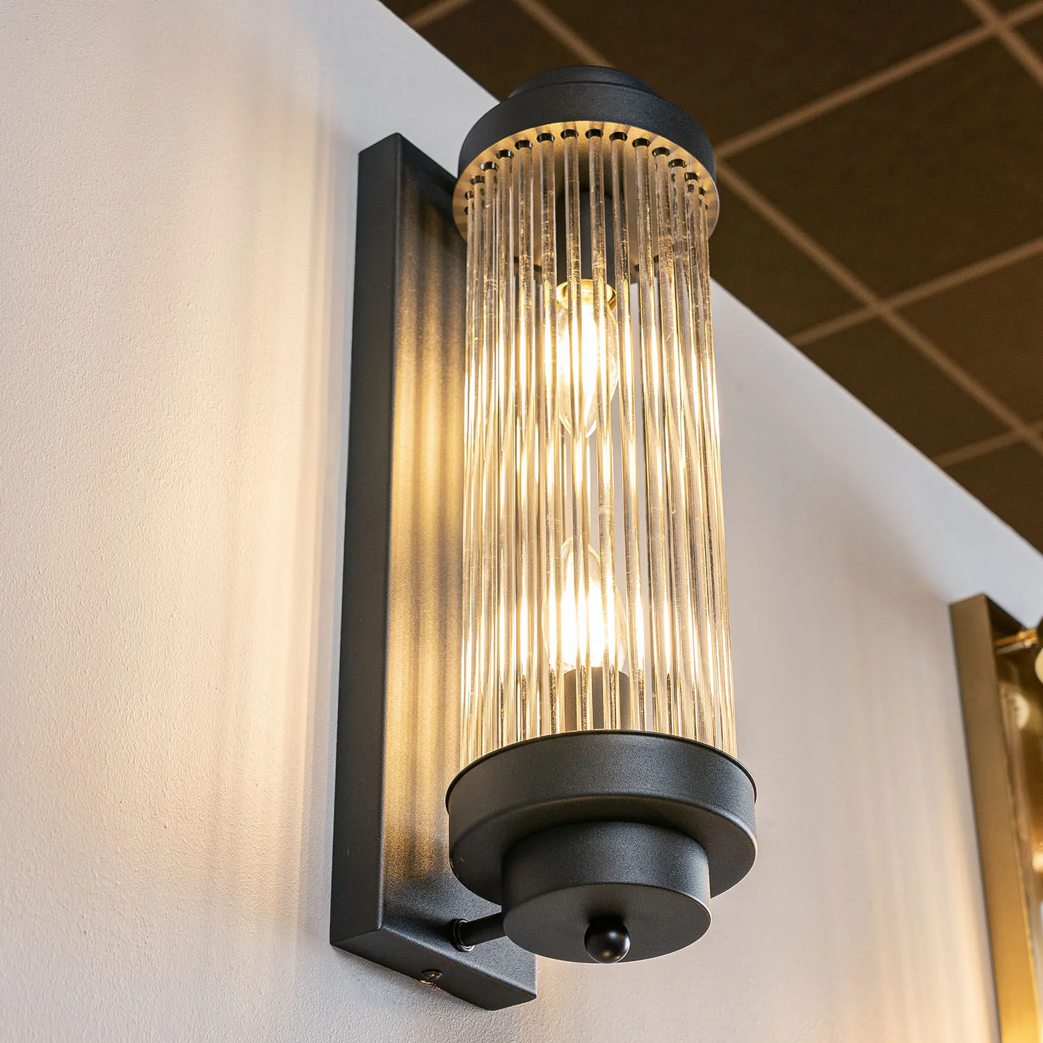 Kristall Vägglampa Nice Svart H40cm