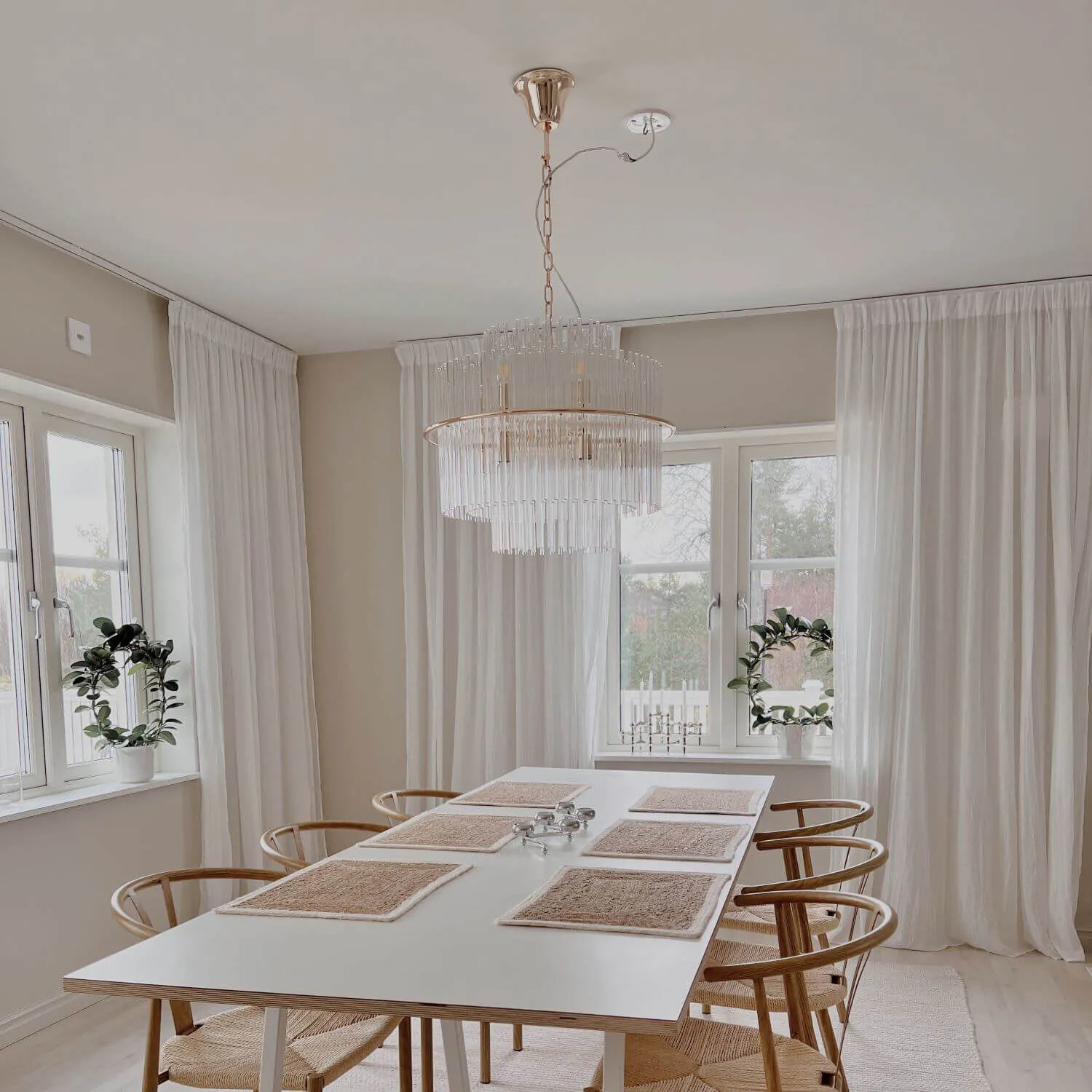 Taklampa Kristall Ø60cm Milan Guld