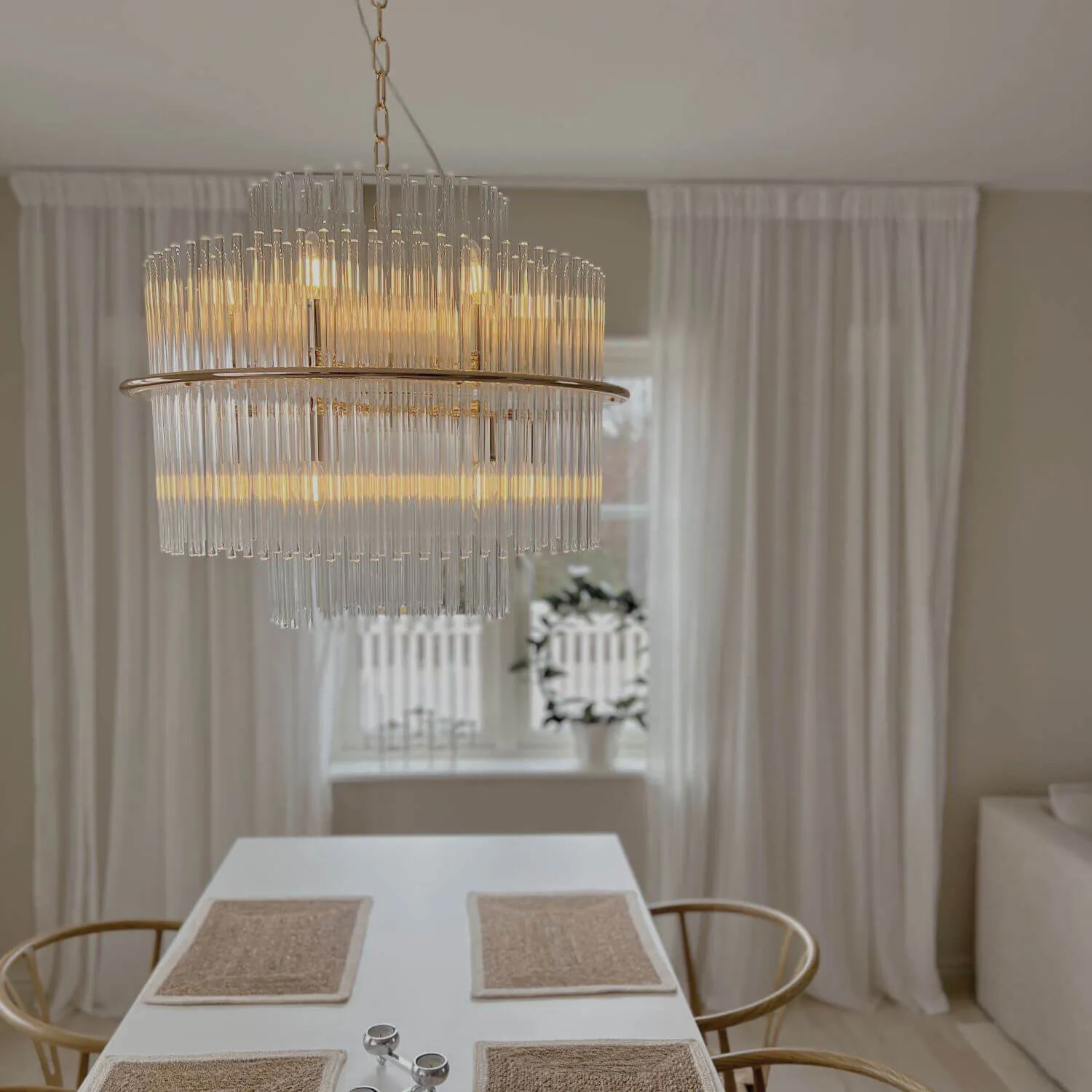 Taklampa Kristall Ø60cm Milan Guld