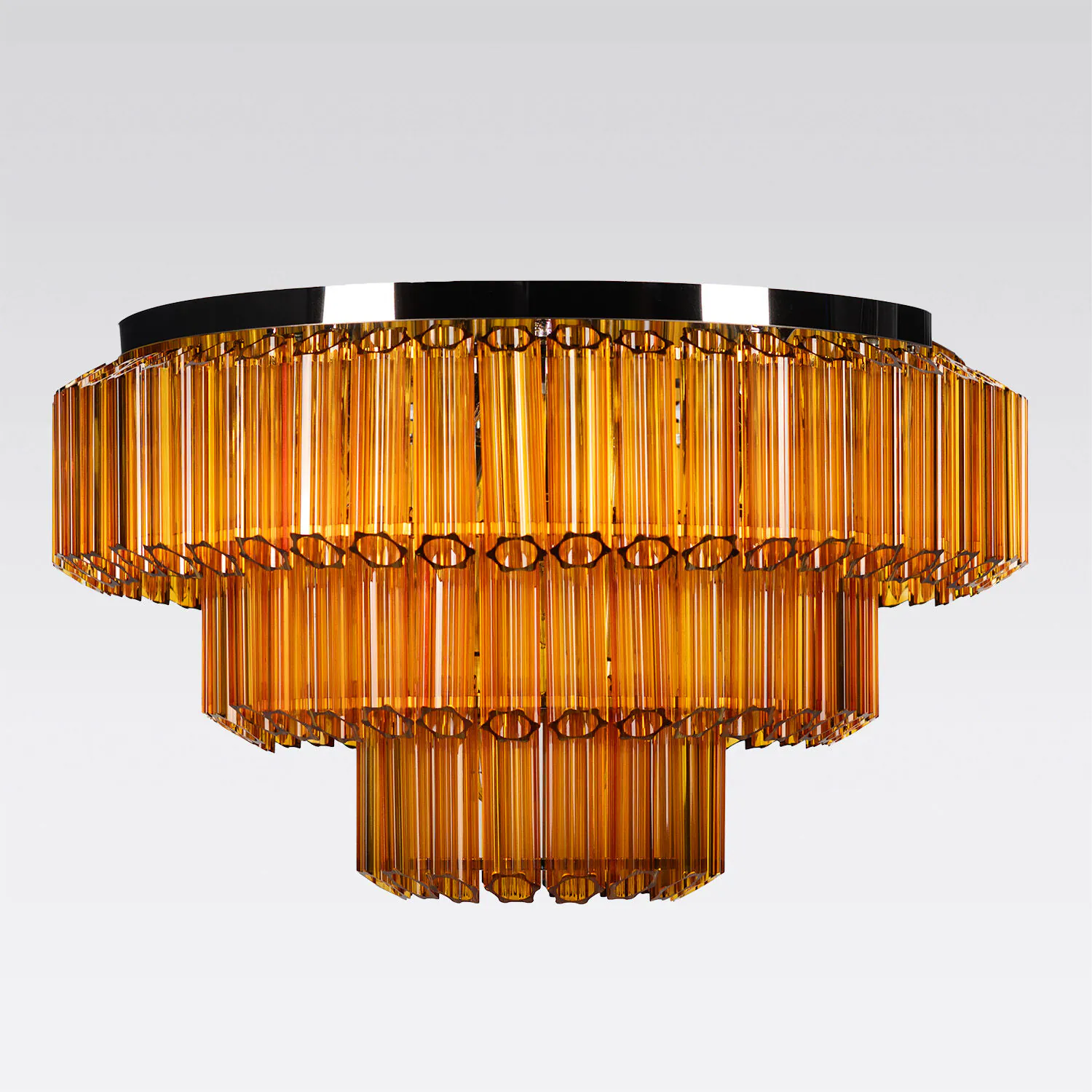 Kristallplafond 80cm Bärnsten/Krom - Verona