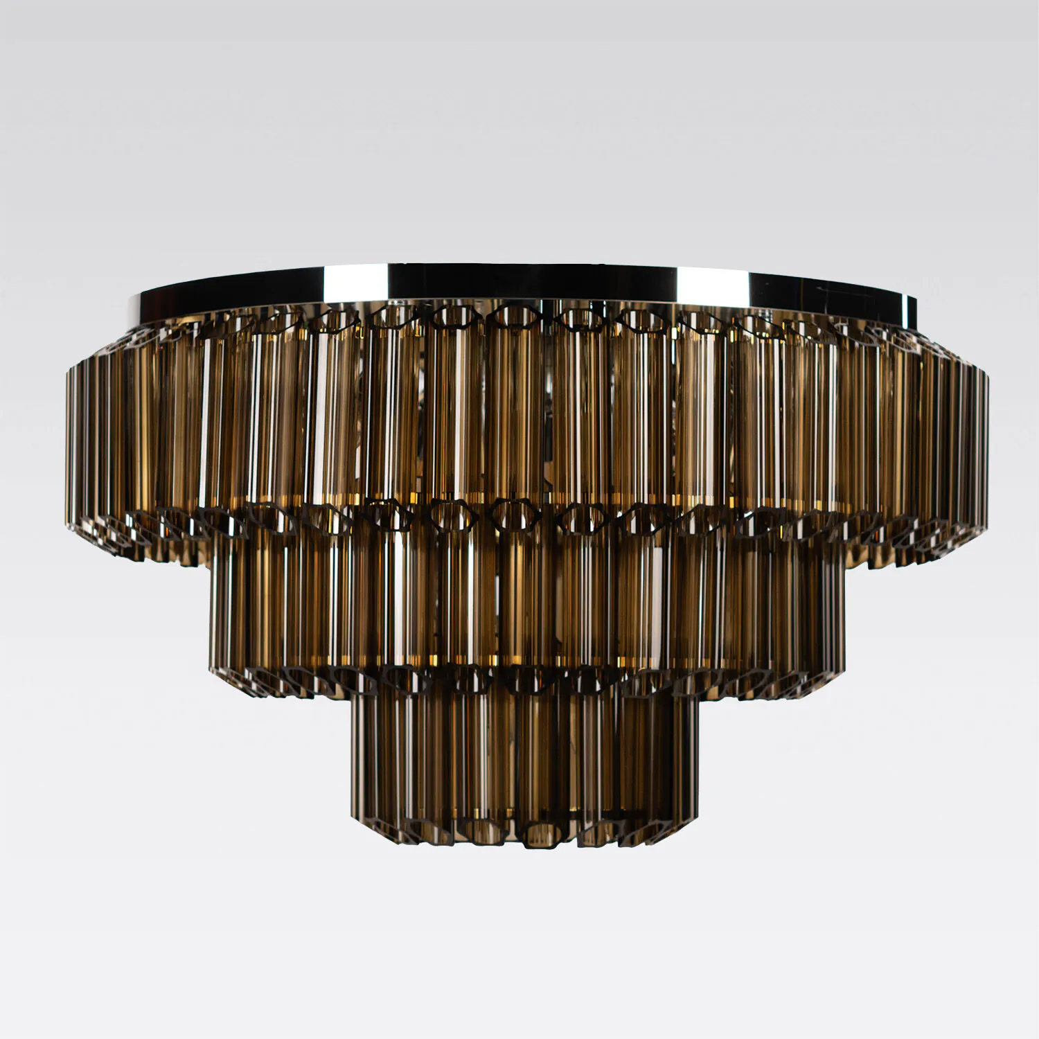 Kristallplafond 80cm Cognac/Krom - Verona