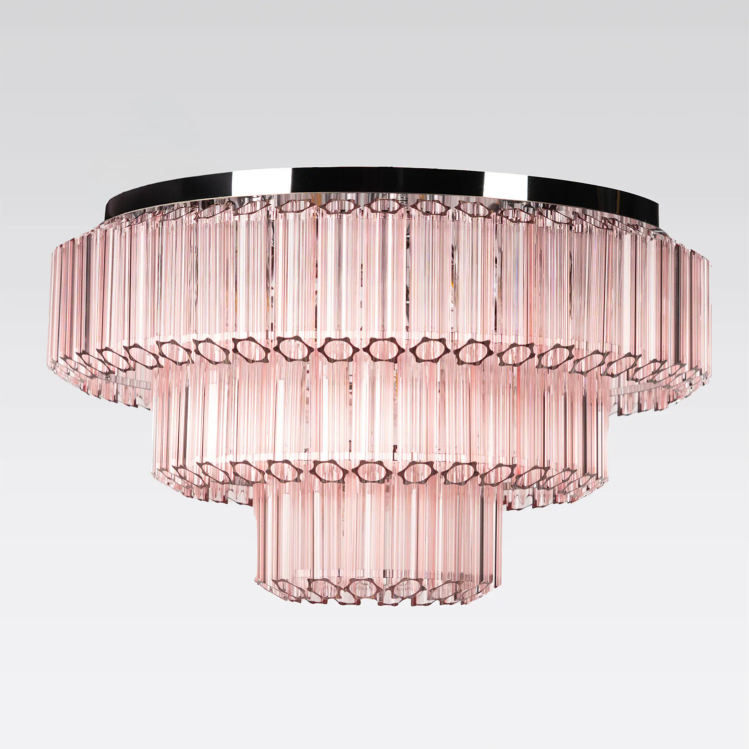 Kristallplafond 80cm Rosa/Krom - Verona