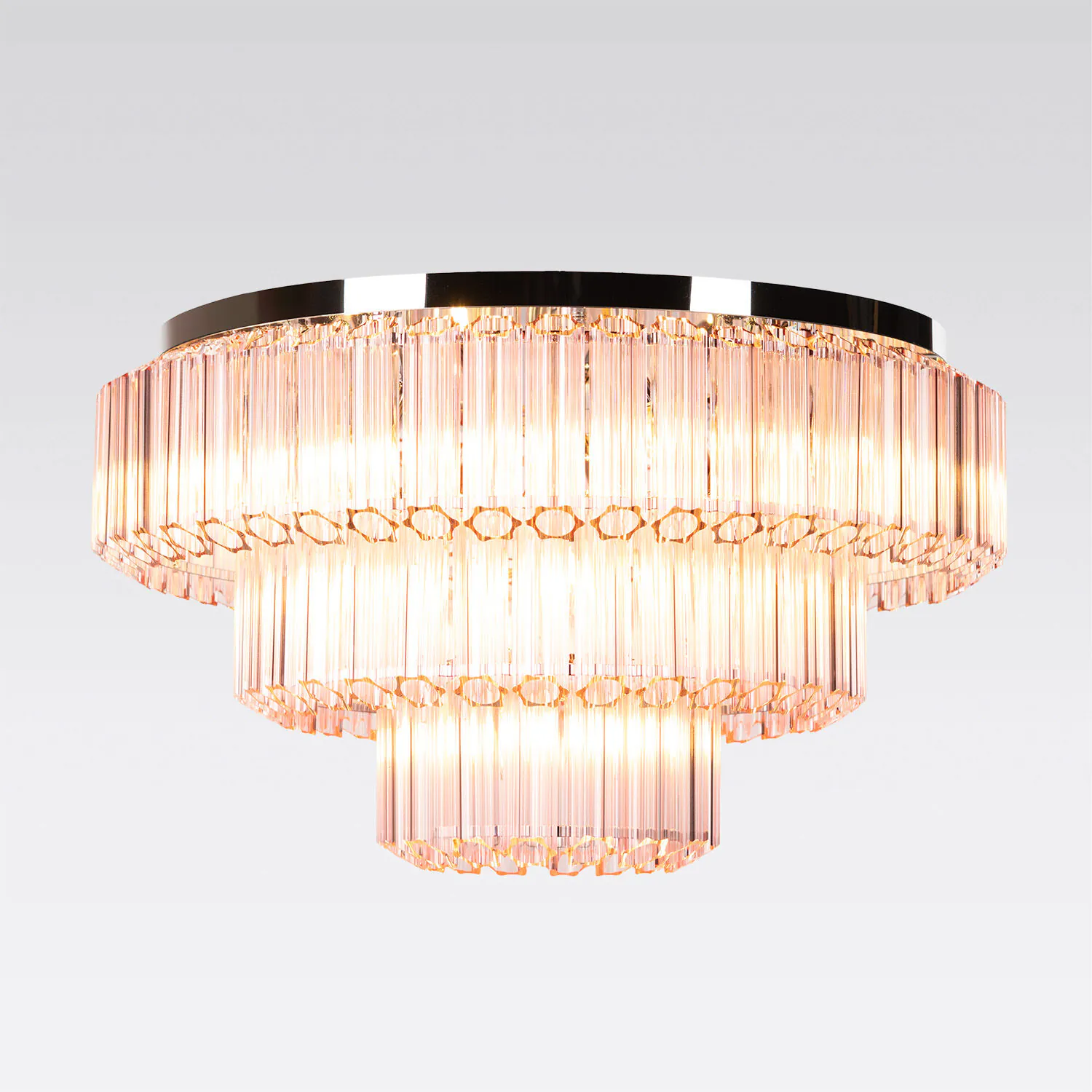 Kristallplafond 80cm Rosa/Krom - Verona