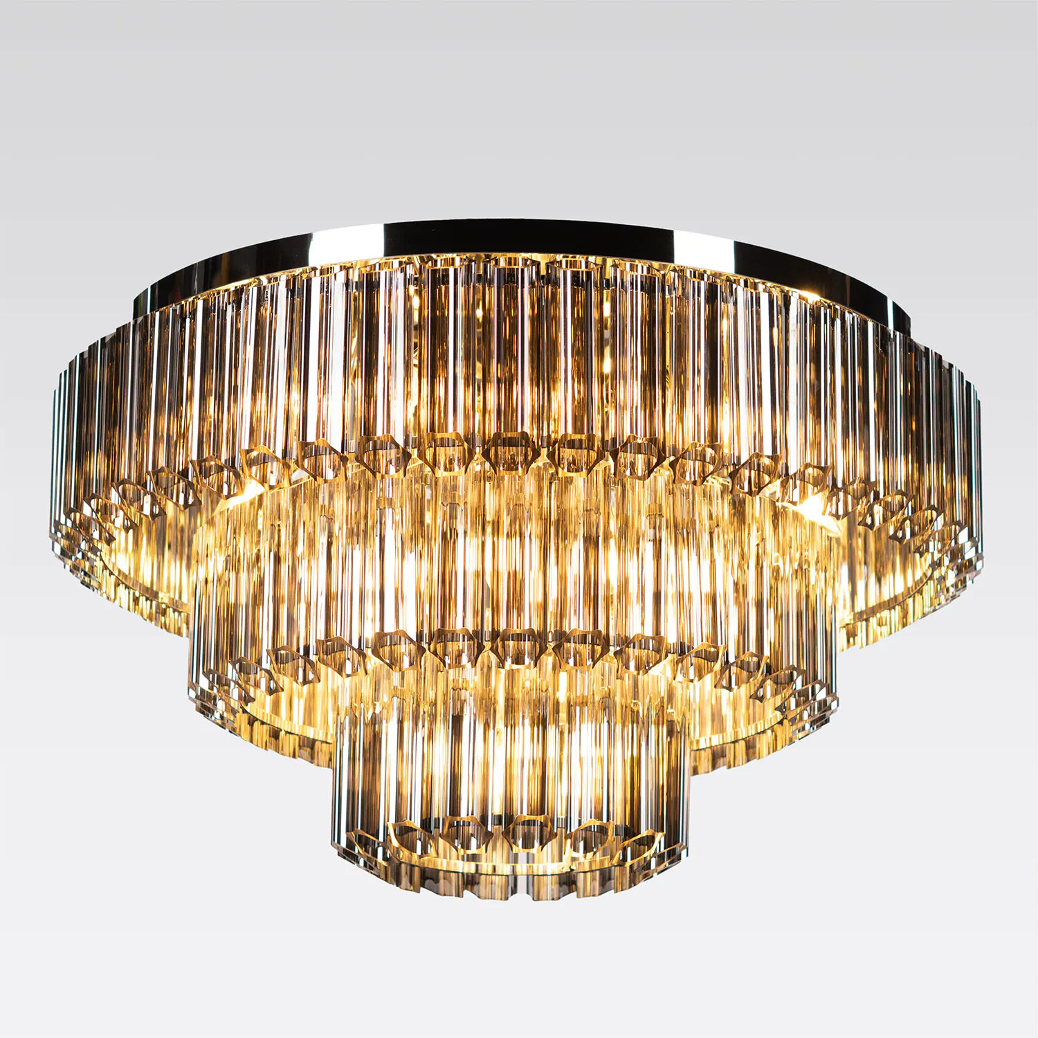 Kristallplafond 80cm Svart/Krom - Verona