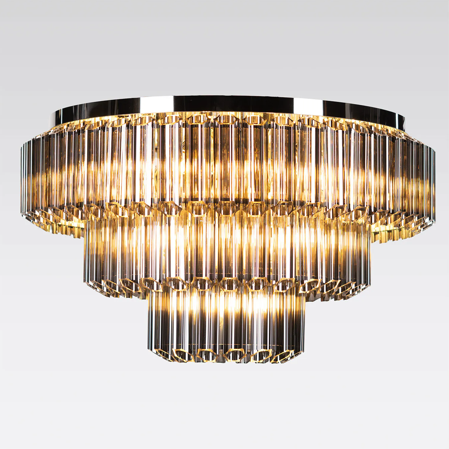 Kristallplafond 80cm Svart/Krom - Verona