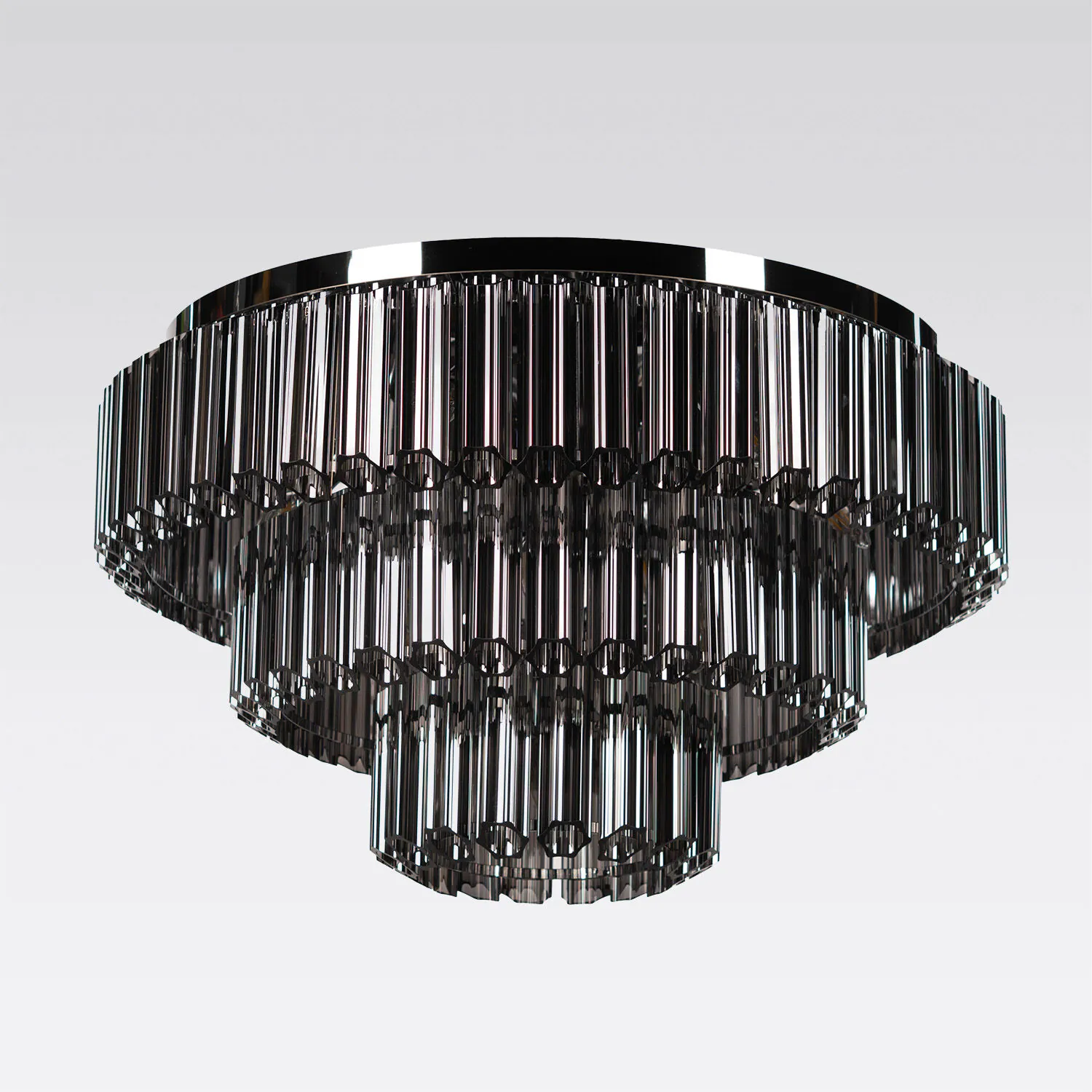 Kristallplafond 80cm Svart/Krom - Verona
