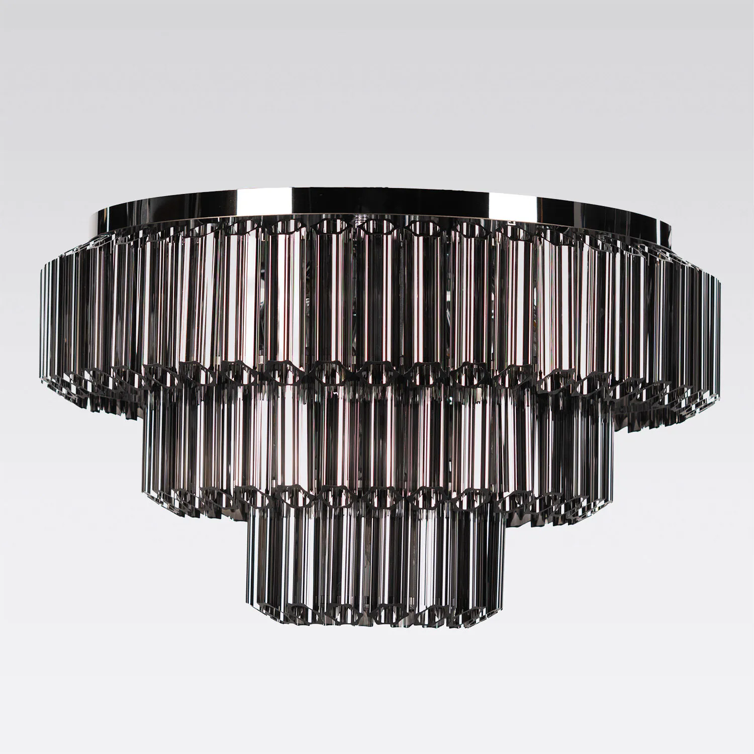 Kristallplafond 80cm Svart/Krom - Verona
