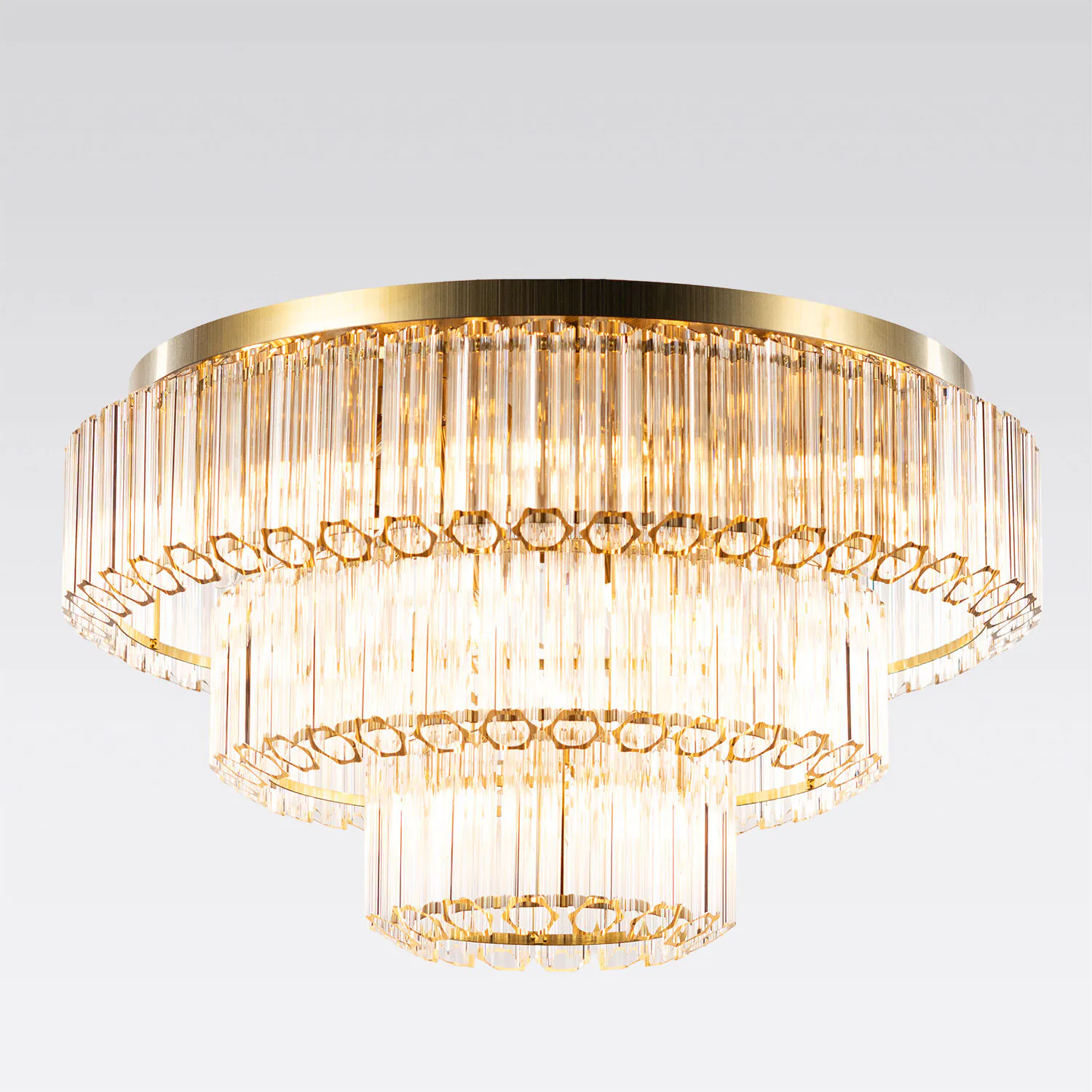 Kristallplafond 80cm Klar/Mässing - Verona